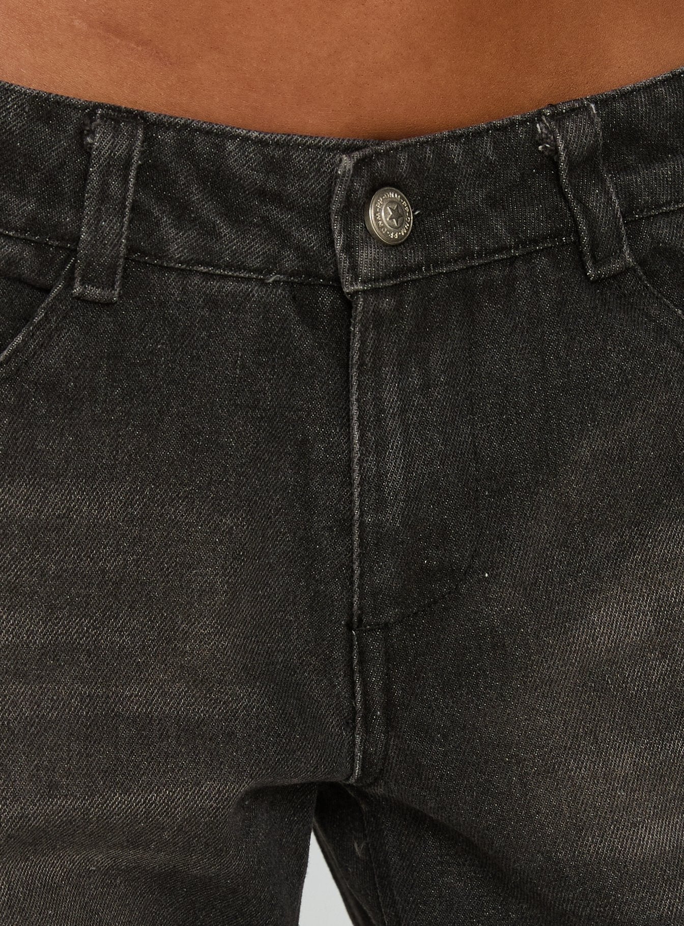 Korinne Low Rise Baggy Jeans Washed Charcoal women's denim jeans by Ellevoria