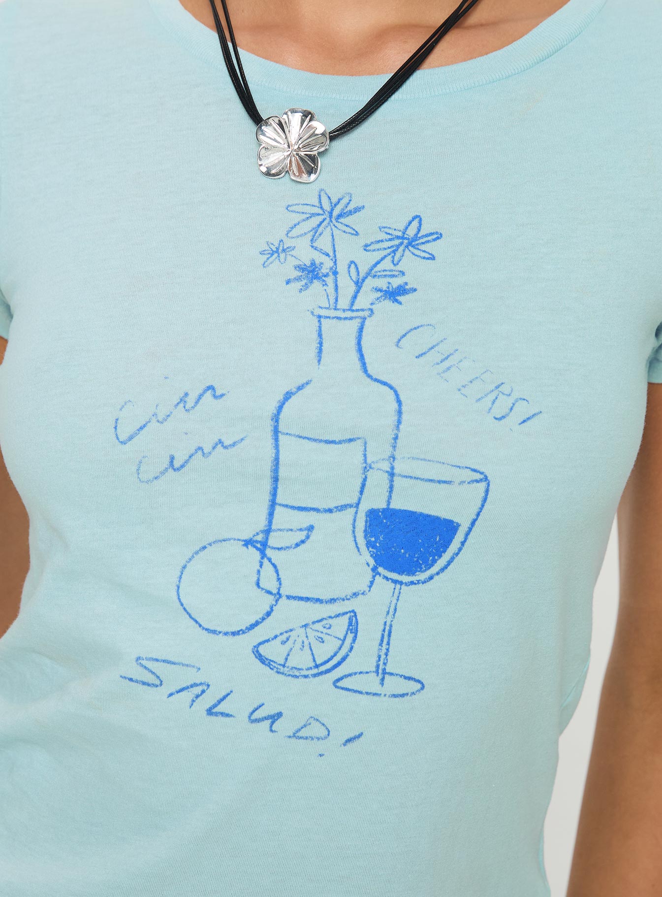 Cheers To You Tee Blue - women's top by Ellevoria - view 6