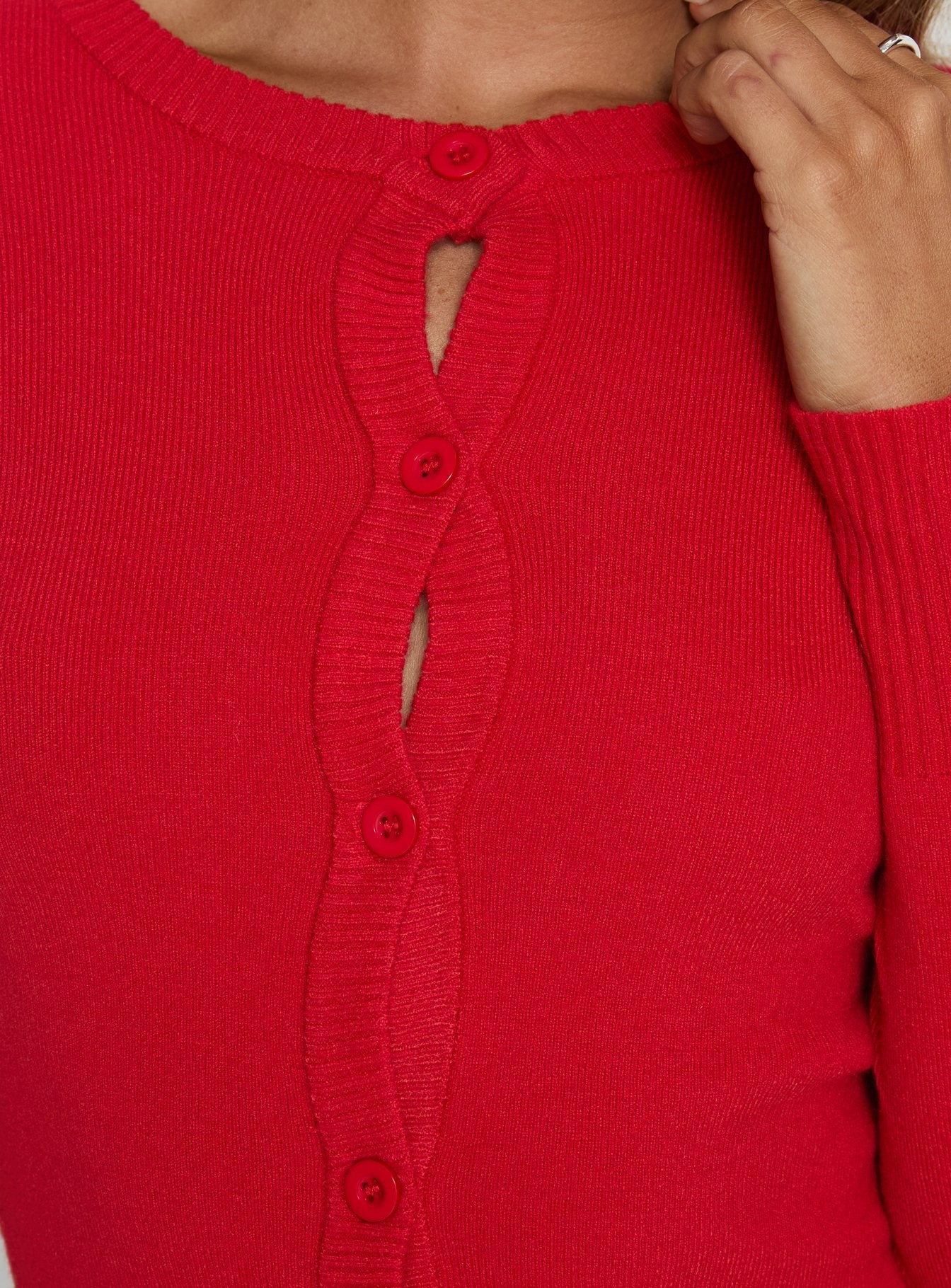 Lauraine Cardigan Red women's sweater by Ellevoria