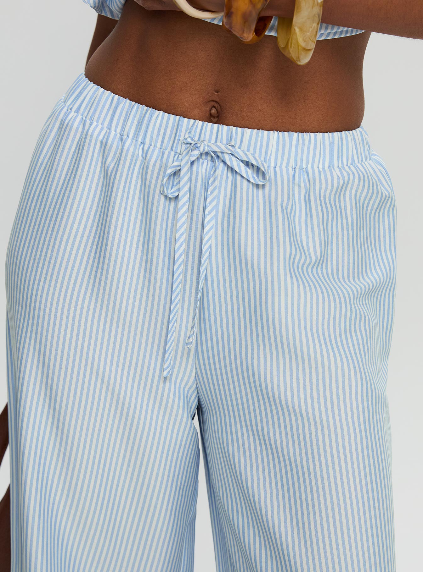 Summer Too Hot Pant Blue Stripe women's pant set by Ellevoria