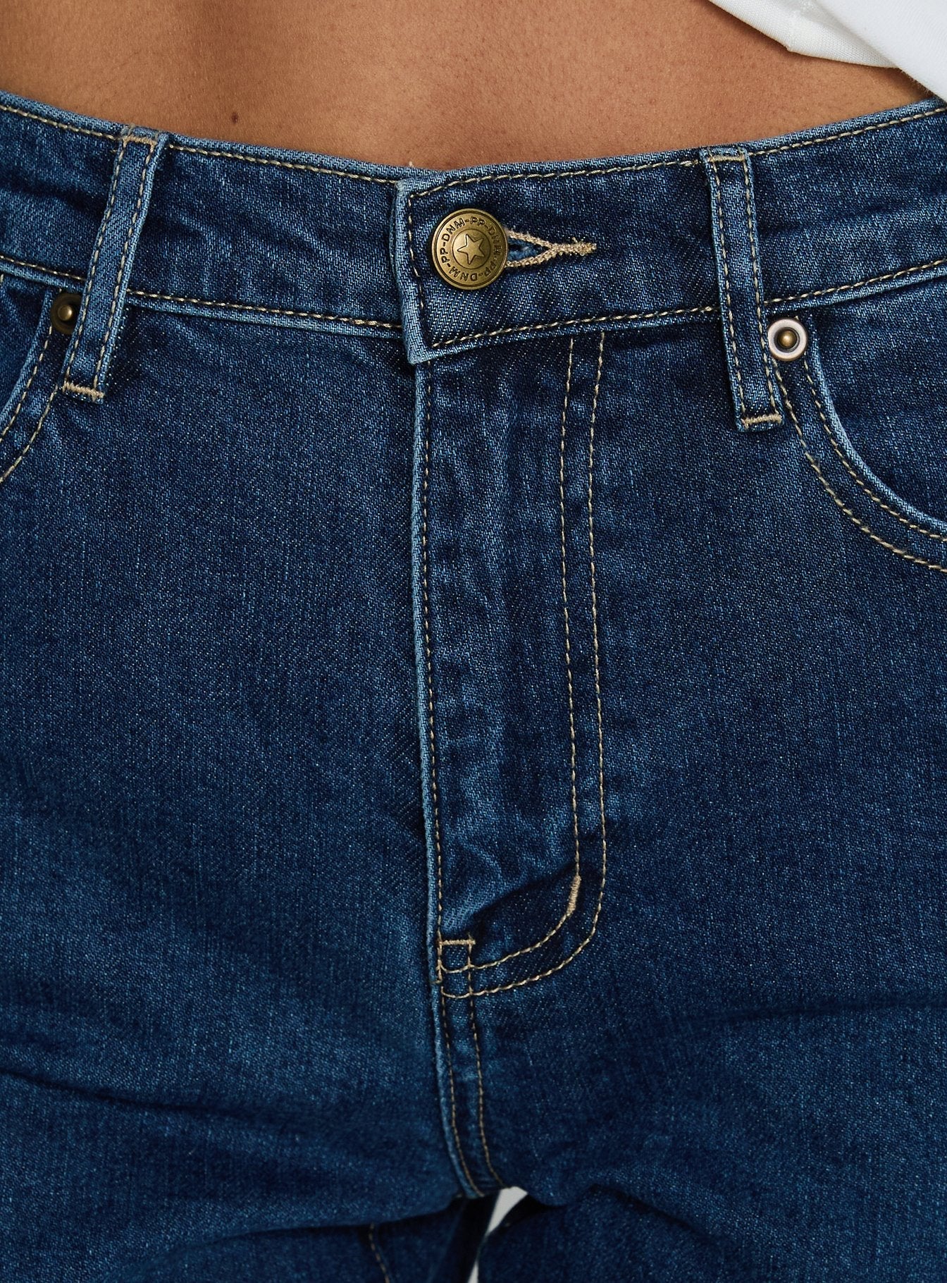 Cindee High Rise Cropped Jeans Mid Blue Wash women's denim jeans by Ellevoria