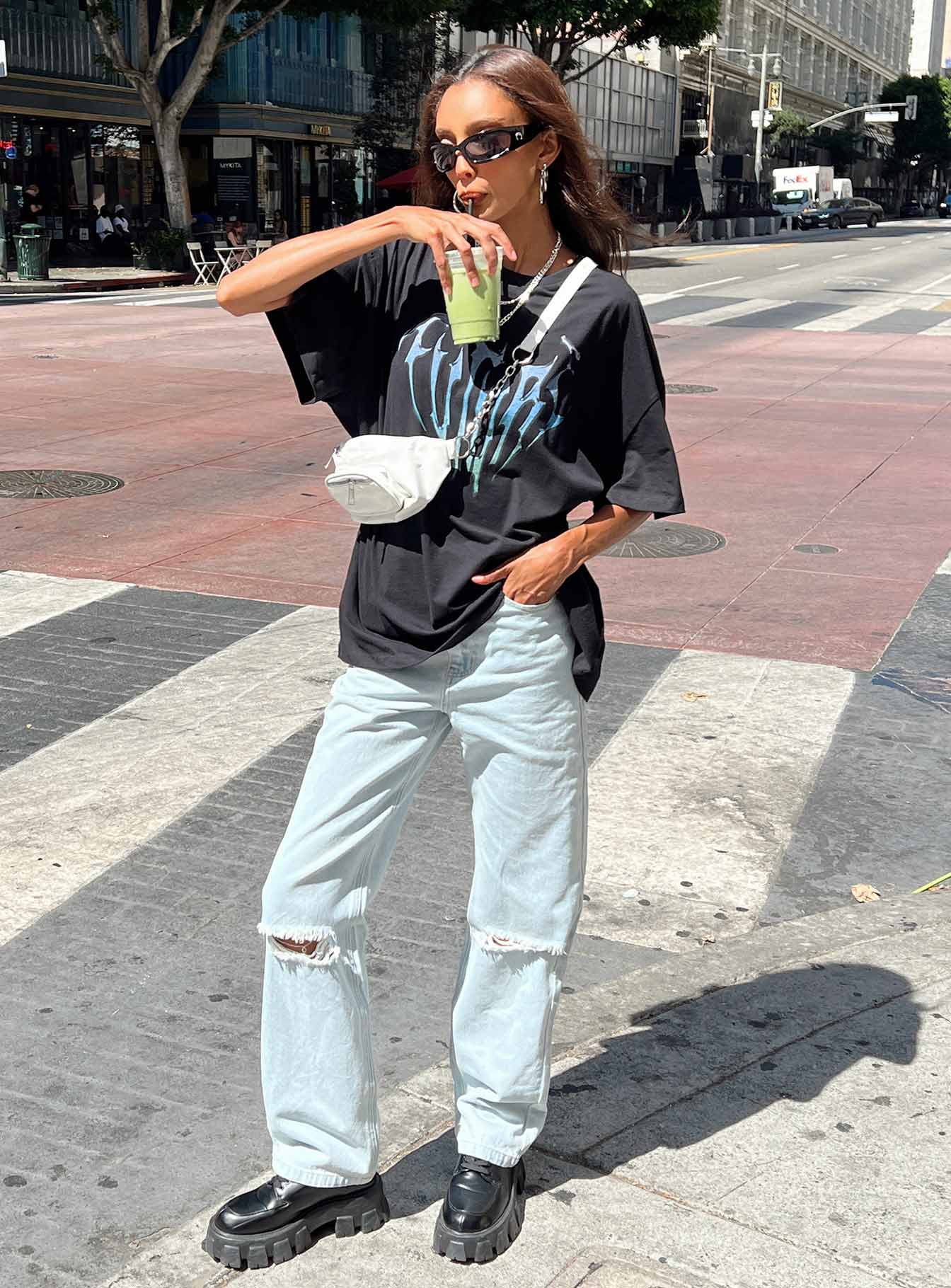 Future Oversize Tee Black - women's top by Ellevoria - view 7