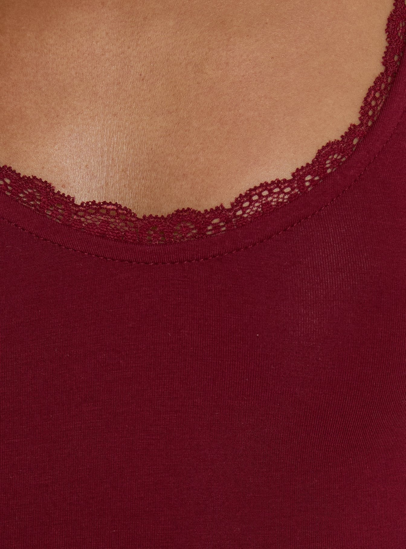 Serae Lace Trim Tank Top Cherry - women's top by Ellevoria - view 6