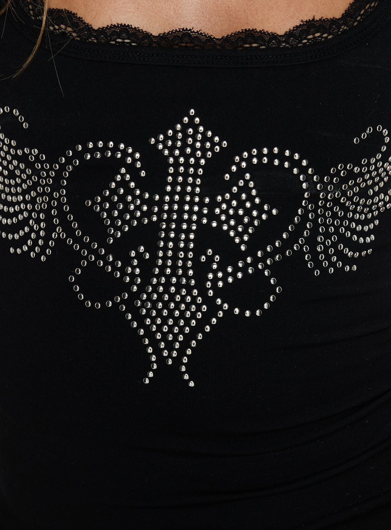 Adeza Studded Tank Top Black - women's top by Ellevoria - view 6