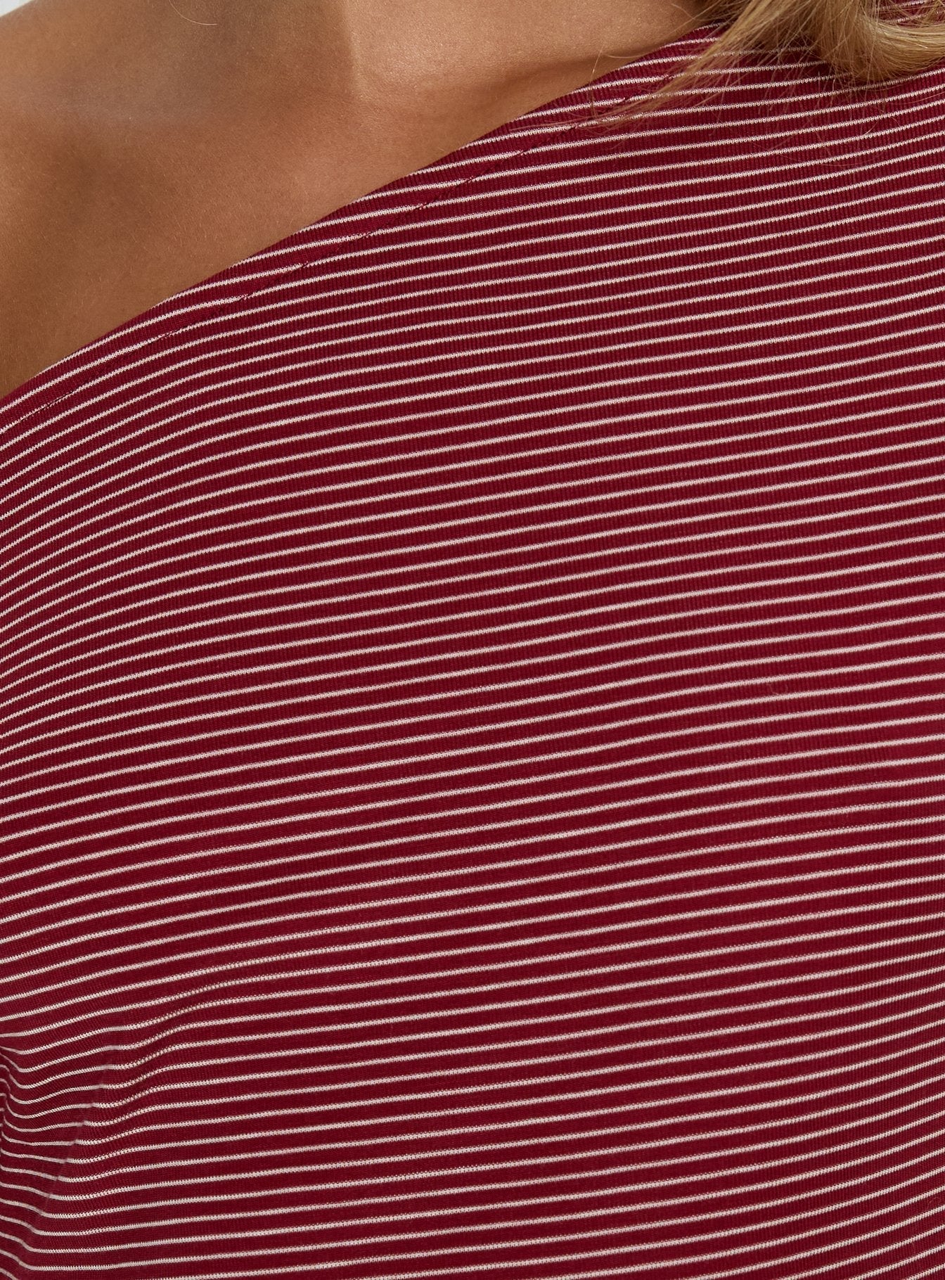 Sugar Surge Off Shoulder Sleep Top Cherry Stripe women's matching set by Ellevoria