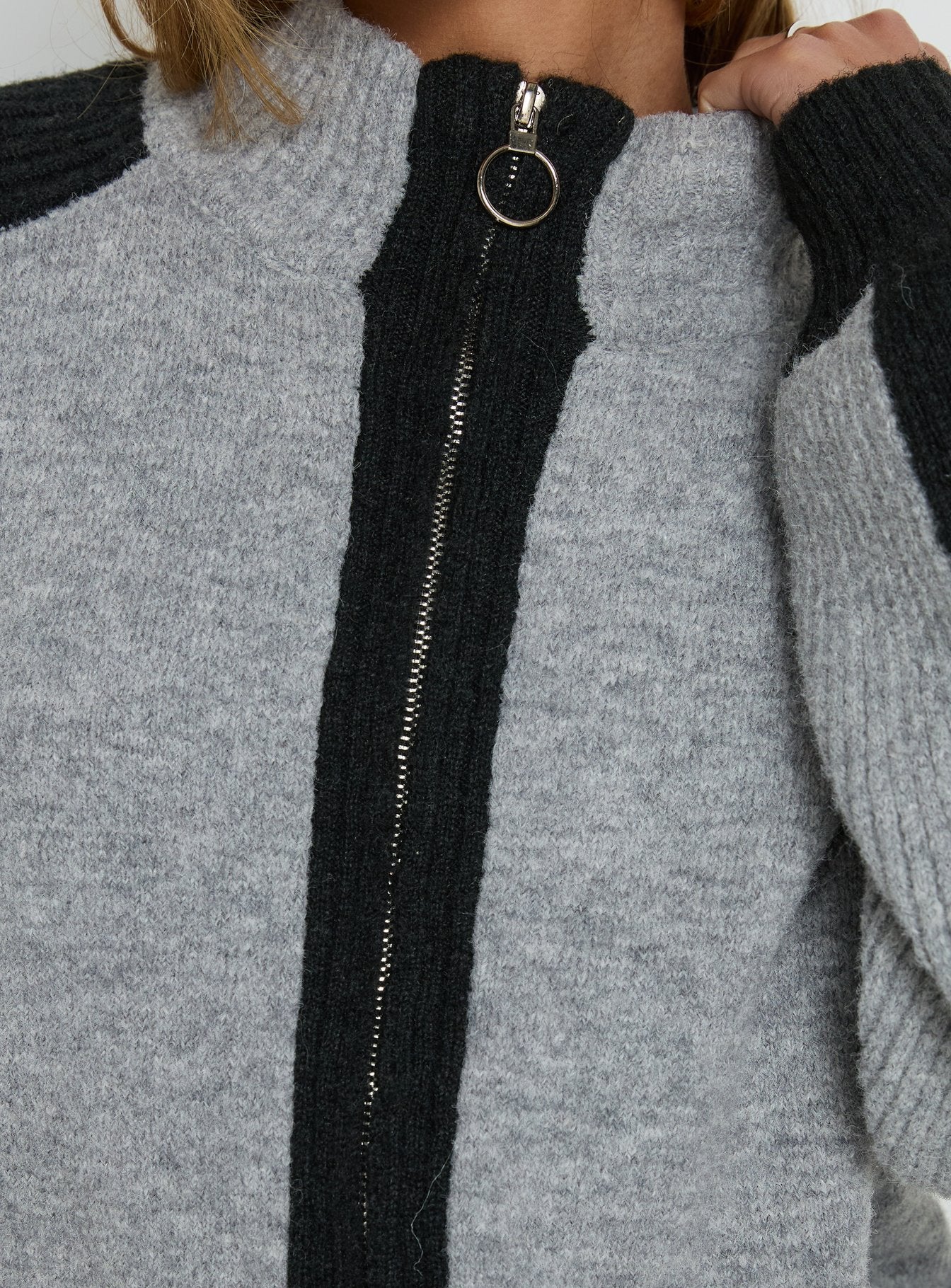 Asrar Jumper Grey / Black women's sweater by Ellevoria