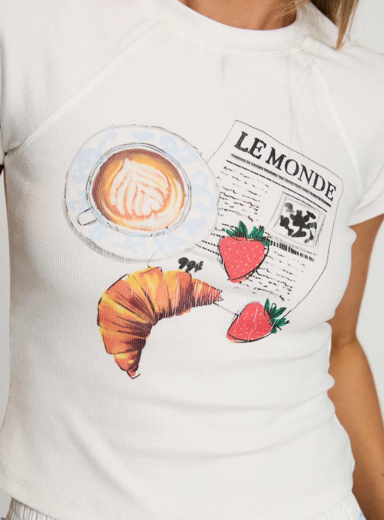 Breakfast Buffet Sleep Tee White - women's top by Ellevoria - view 6