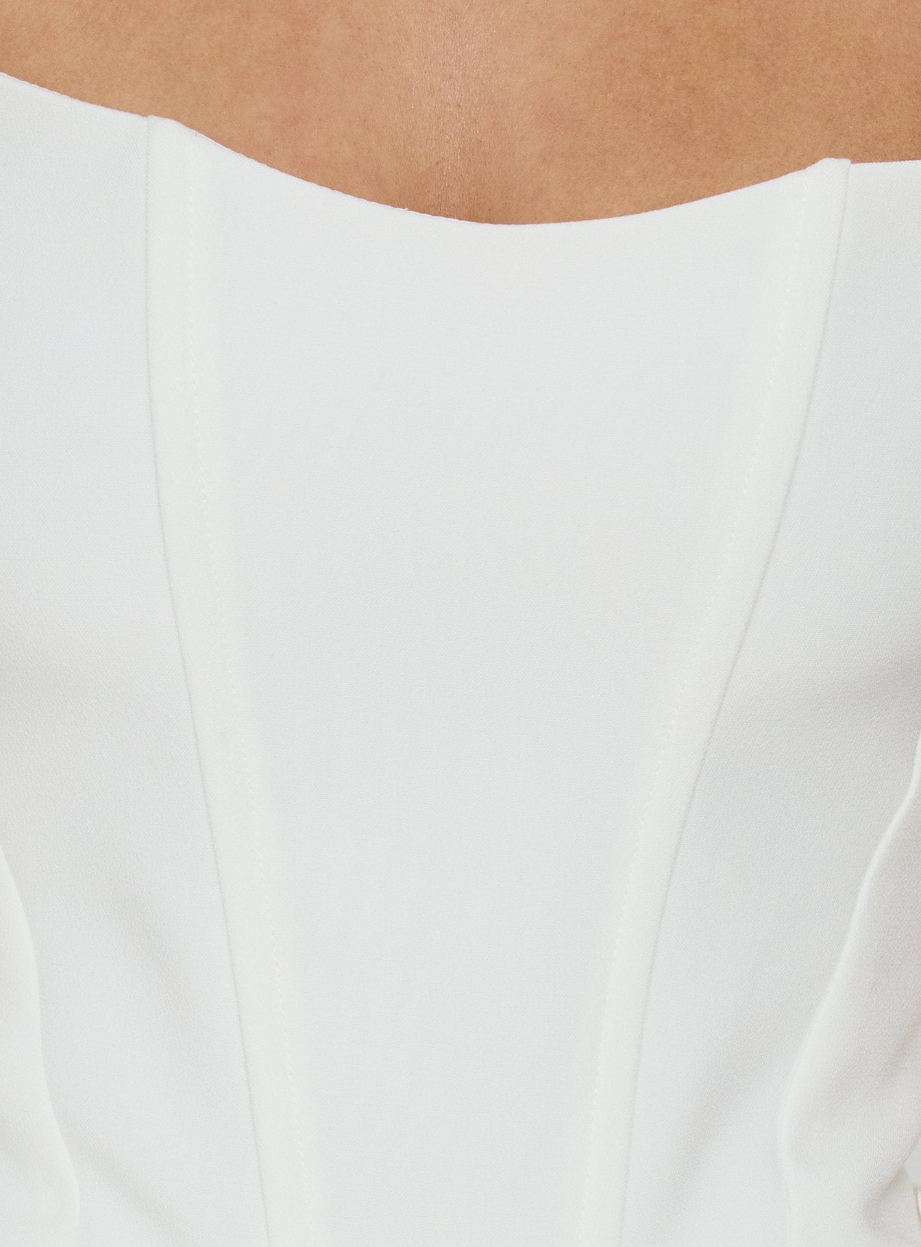 Ryana Corset Drape Maxi Dress White - women's maxi dress by Ellevoria - view 6
