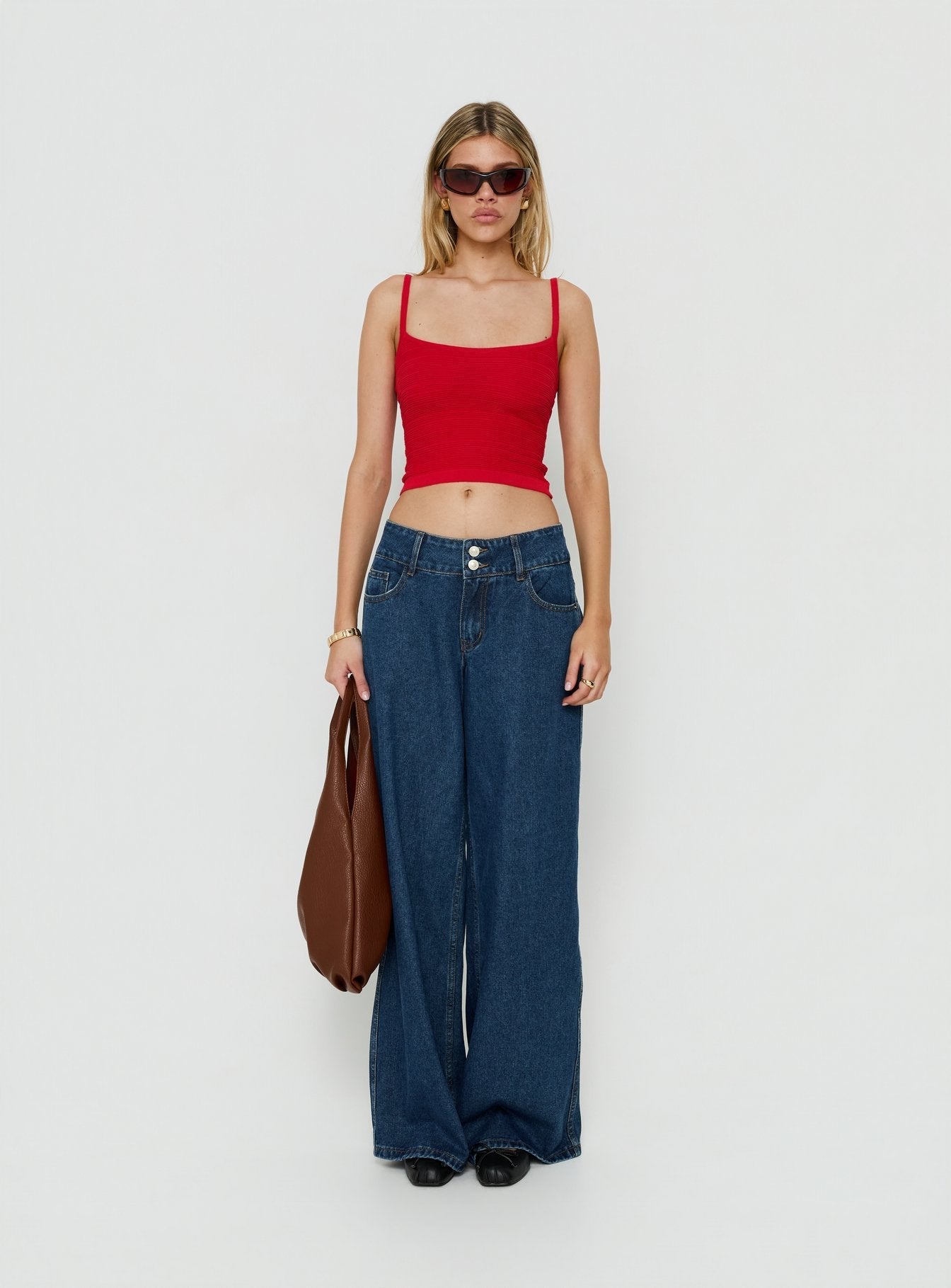 Wilah Knit Tank Top Red - women's top by Ellevoria - view 6