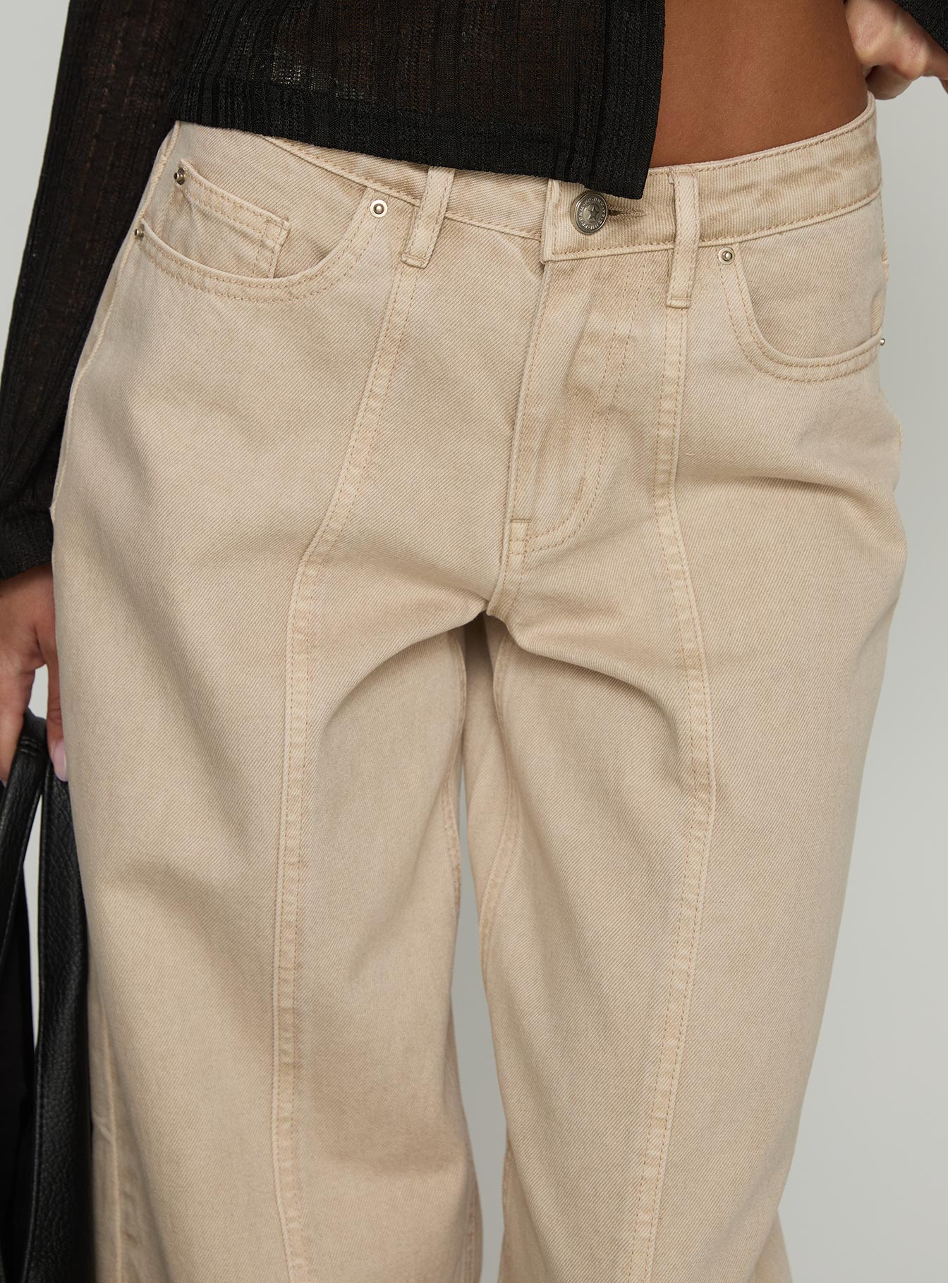 Lando Low Rise Straight Leg Jeans Tan women's denim jeans by Ellevoria