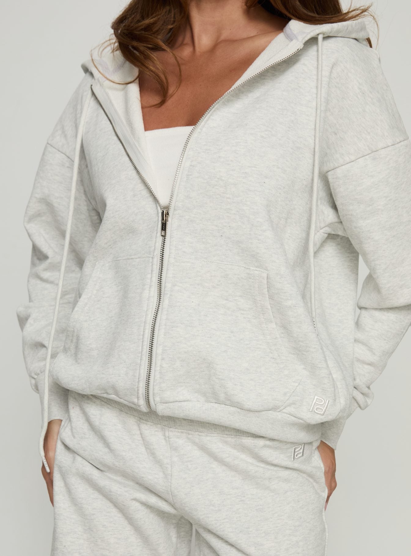 All Day Oversized Hoodie Grey Marle women's sweater by Ellevoria
