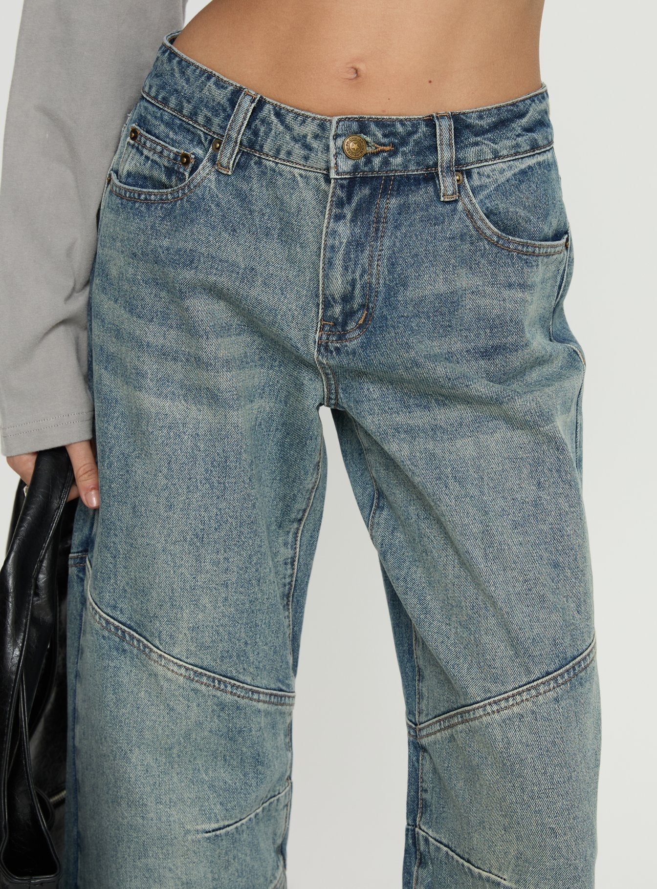 Atmosphere Mid Rise Straight Leg Jeans Antique Wash women's denim jeans by Ellevoria