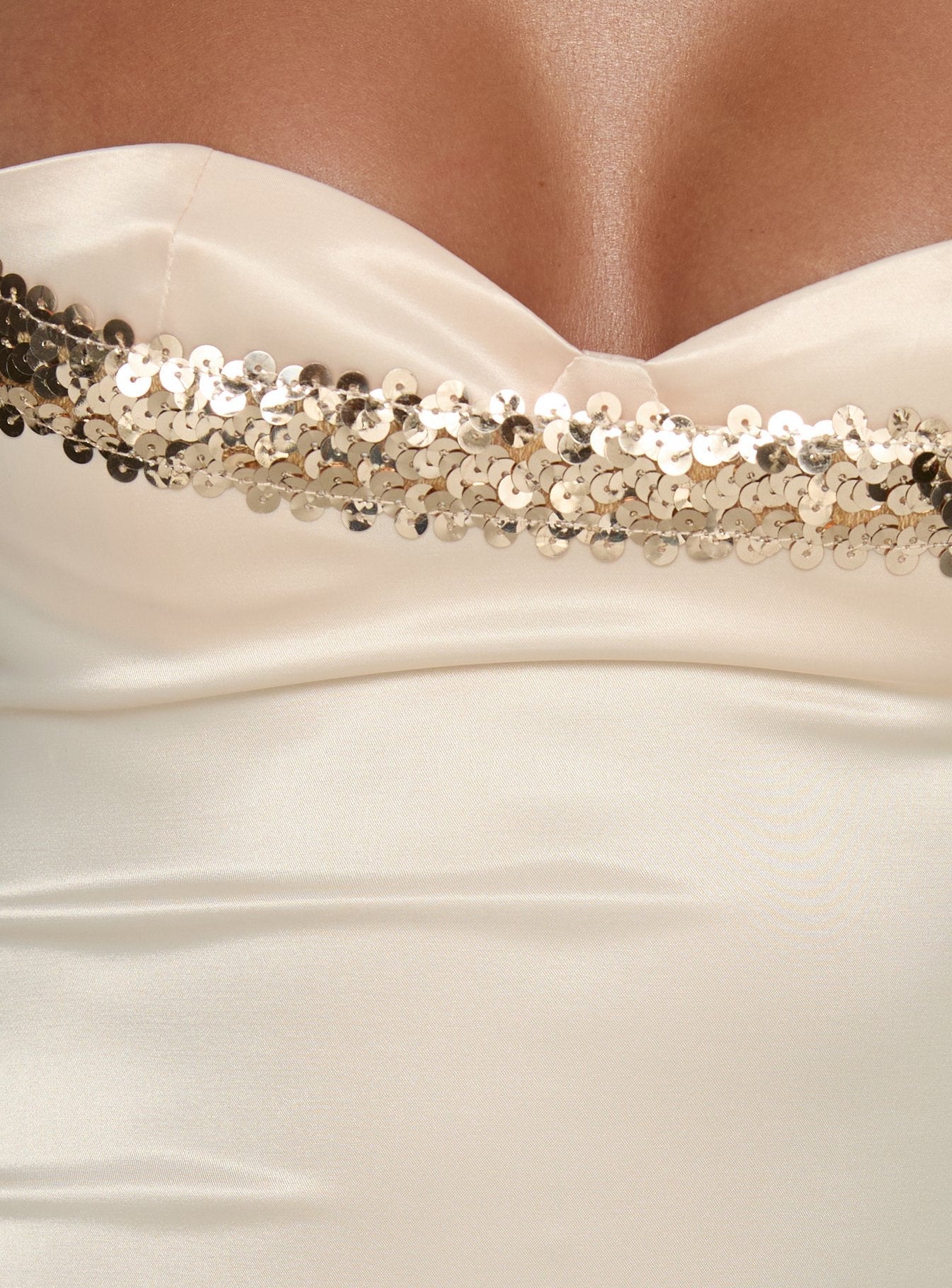 Myrah Layered Sequin Top Cream - women's top by Ellevoria - view 6