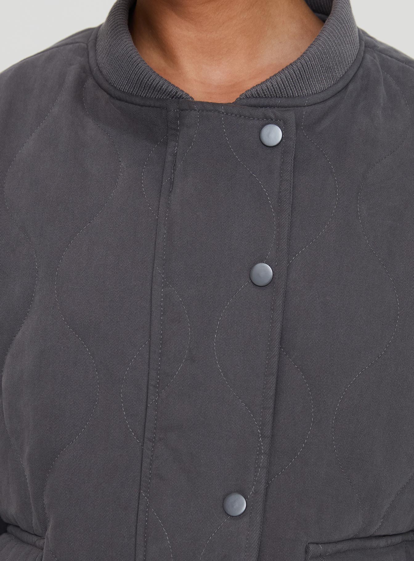 Stick Season Quilted Jacket Grey women's jacket by Ellevoria