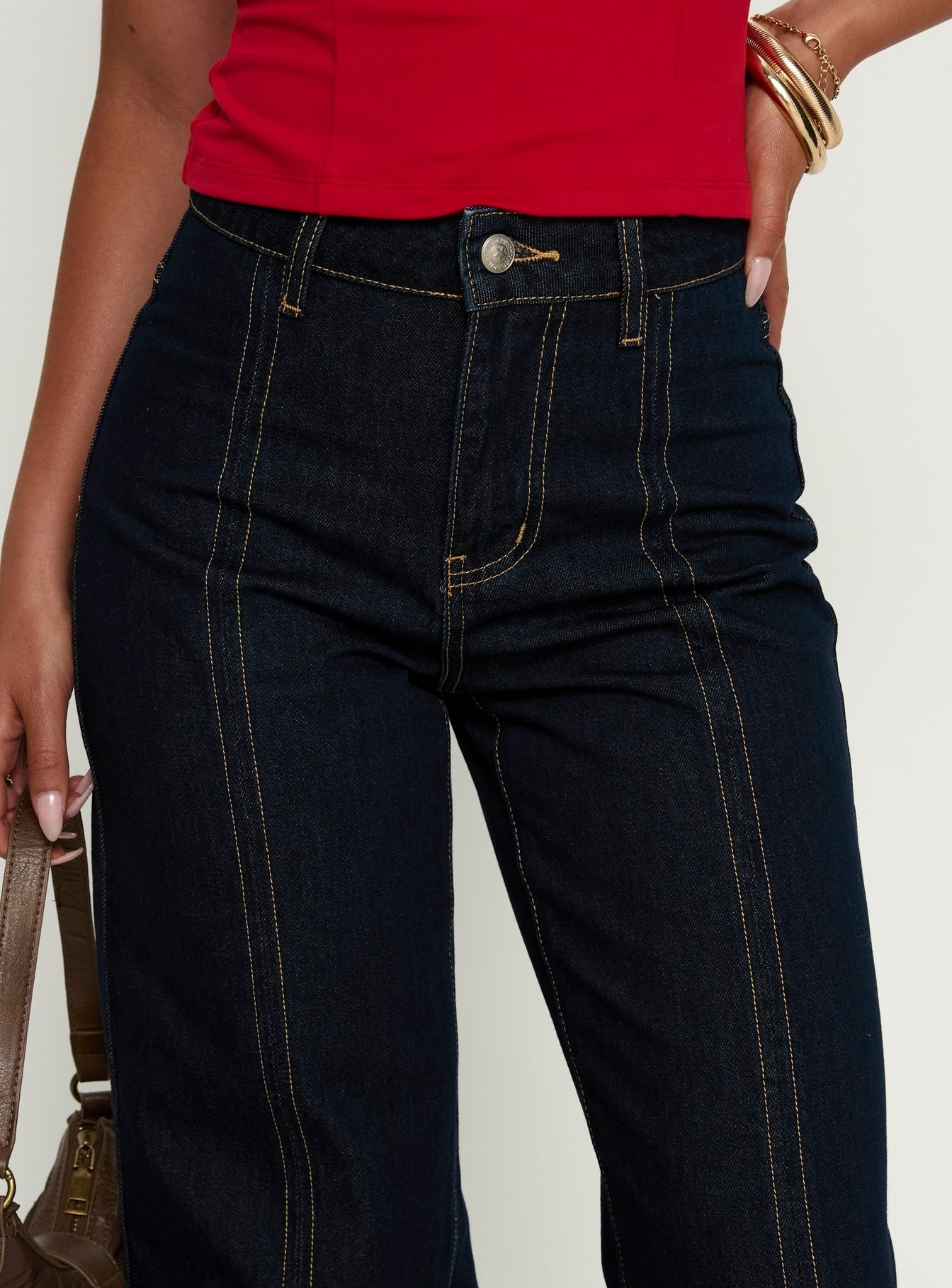 Cadance High Rise Straight Leg Jeans Indigo women's denim jeans by Ellevoria