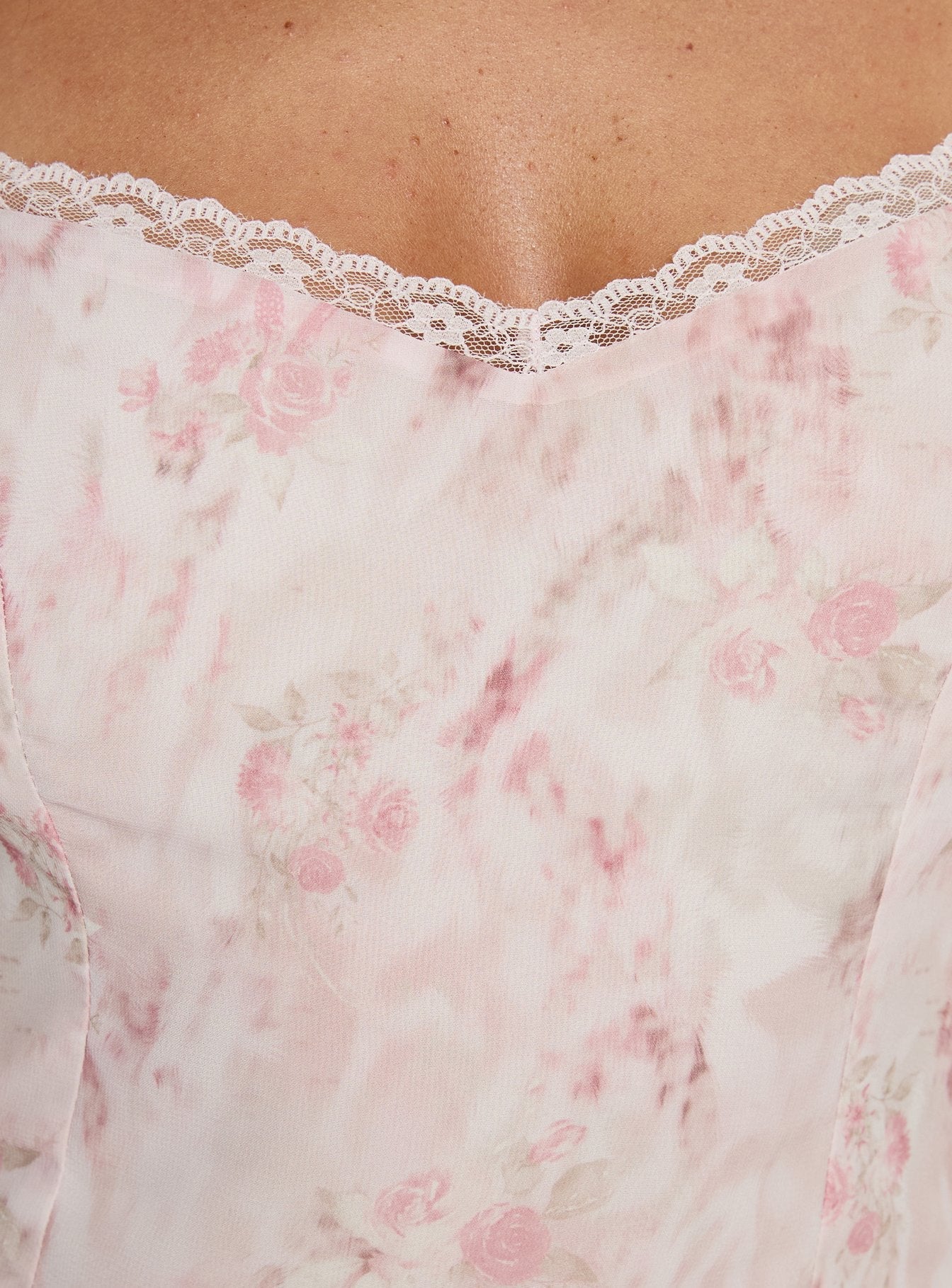 Avaline Lace Trim Blouse Top Pink women's matching set by Ellevoria