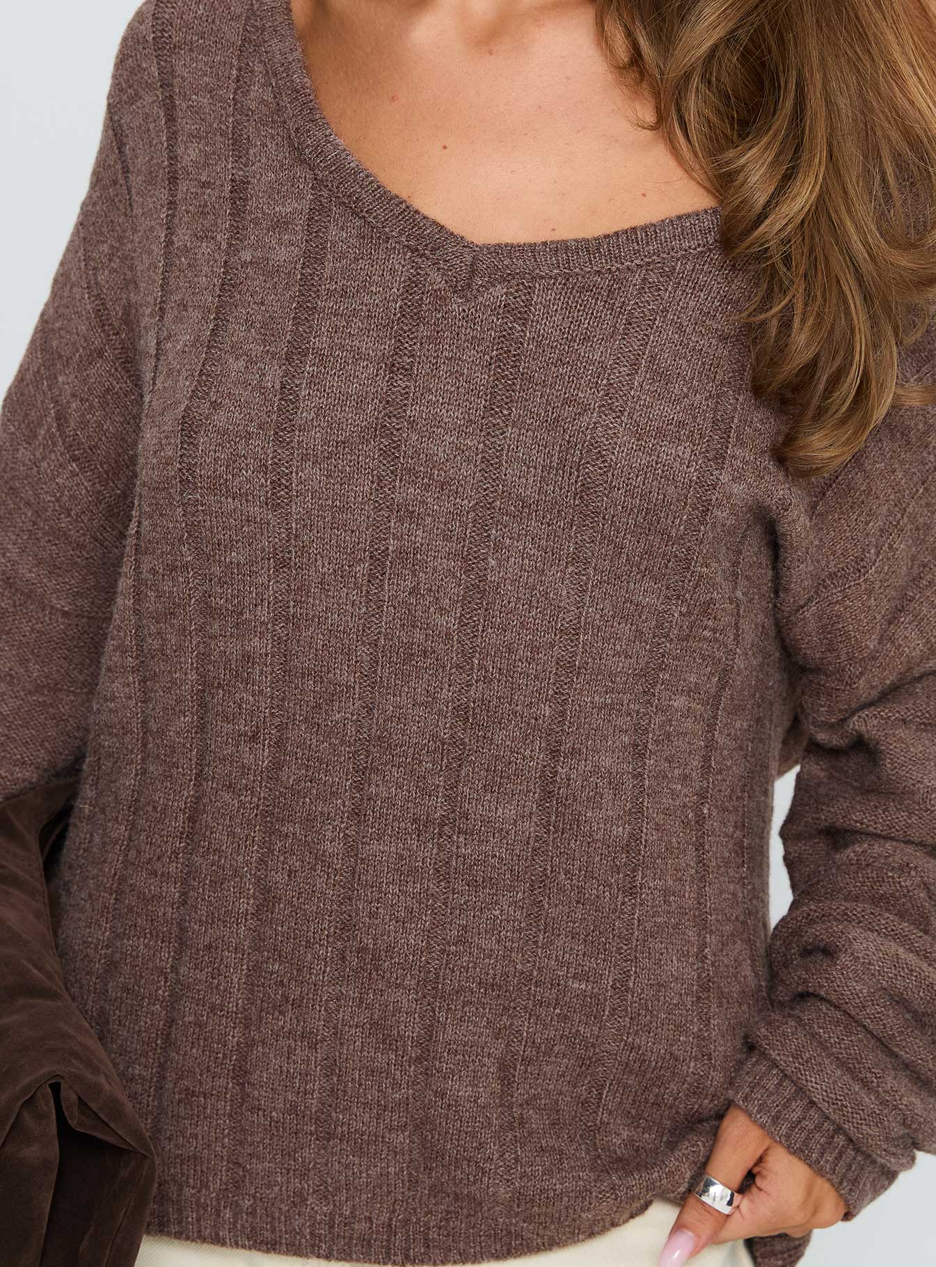 Main Thing Knit Sweater Mocha women's sweater by Ellevoria