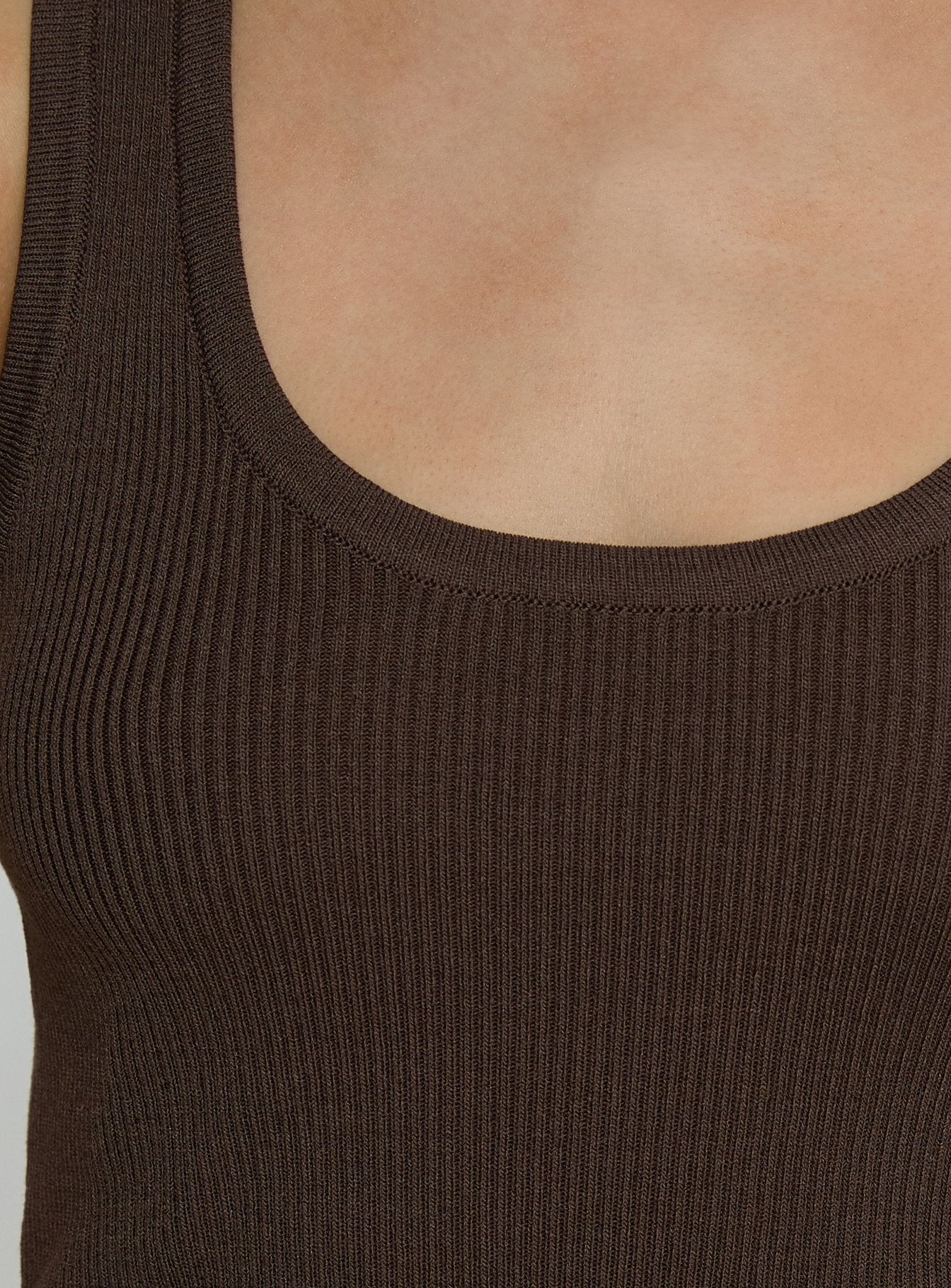 Kyrella Longline Tank Top Chocolate - women's top by Ellevoria - view 6