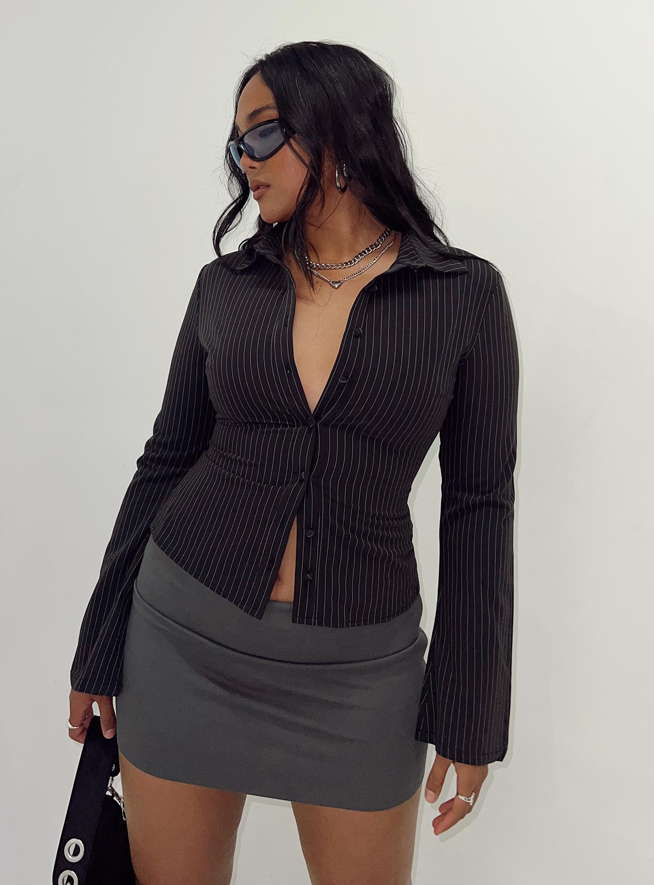 Anni Stripe Shirt Pinstripe - women's shirt by Ellevoria - view 8