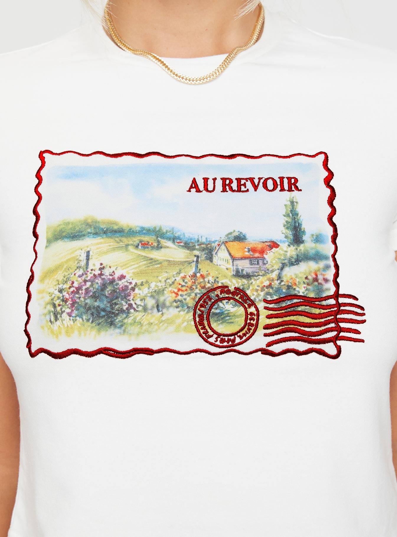 Au Revoir France Tee White - women's top by Ellevoria - view 6