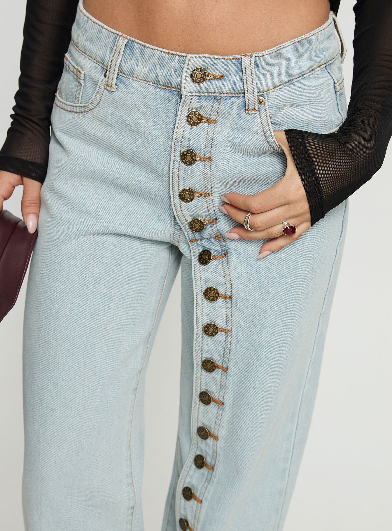 Penny Mid Rise Straight Leg Jeans Light Denim women's denim jeans by Ellevoria