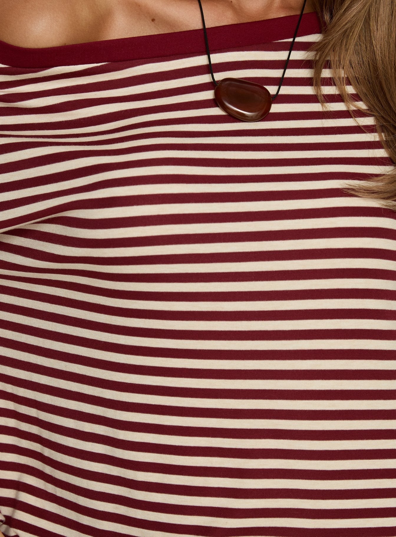 Ralyssa Off Shoulder Long Sleeve Top Red Stripe women's jacket by Ellevoria
