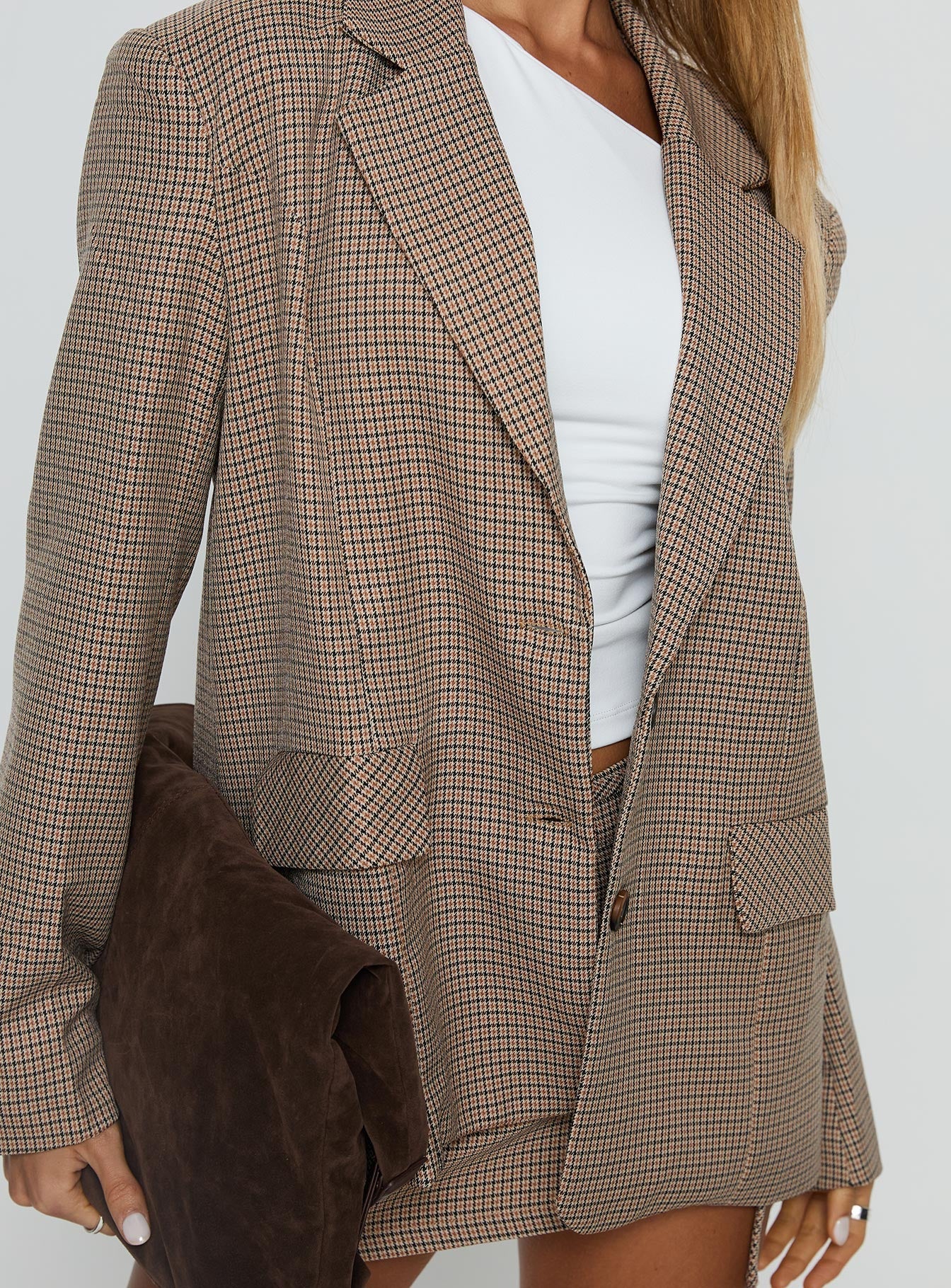 Deane Blazer Brown Check women's jacket by Ellevoria