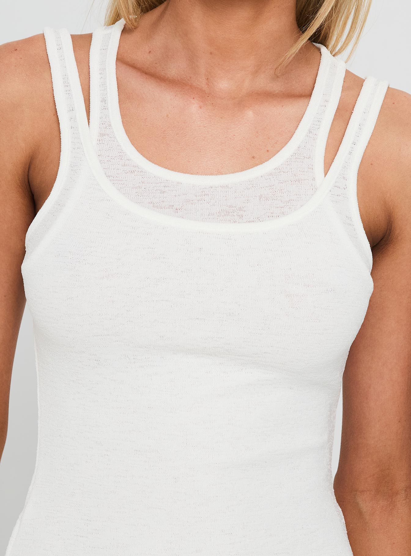 Ceyla Layered Tank Top White - women's top by Ellevoria - view 6