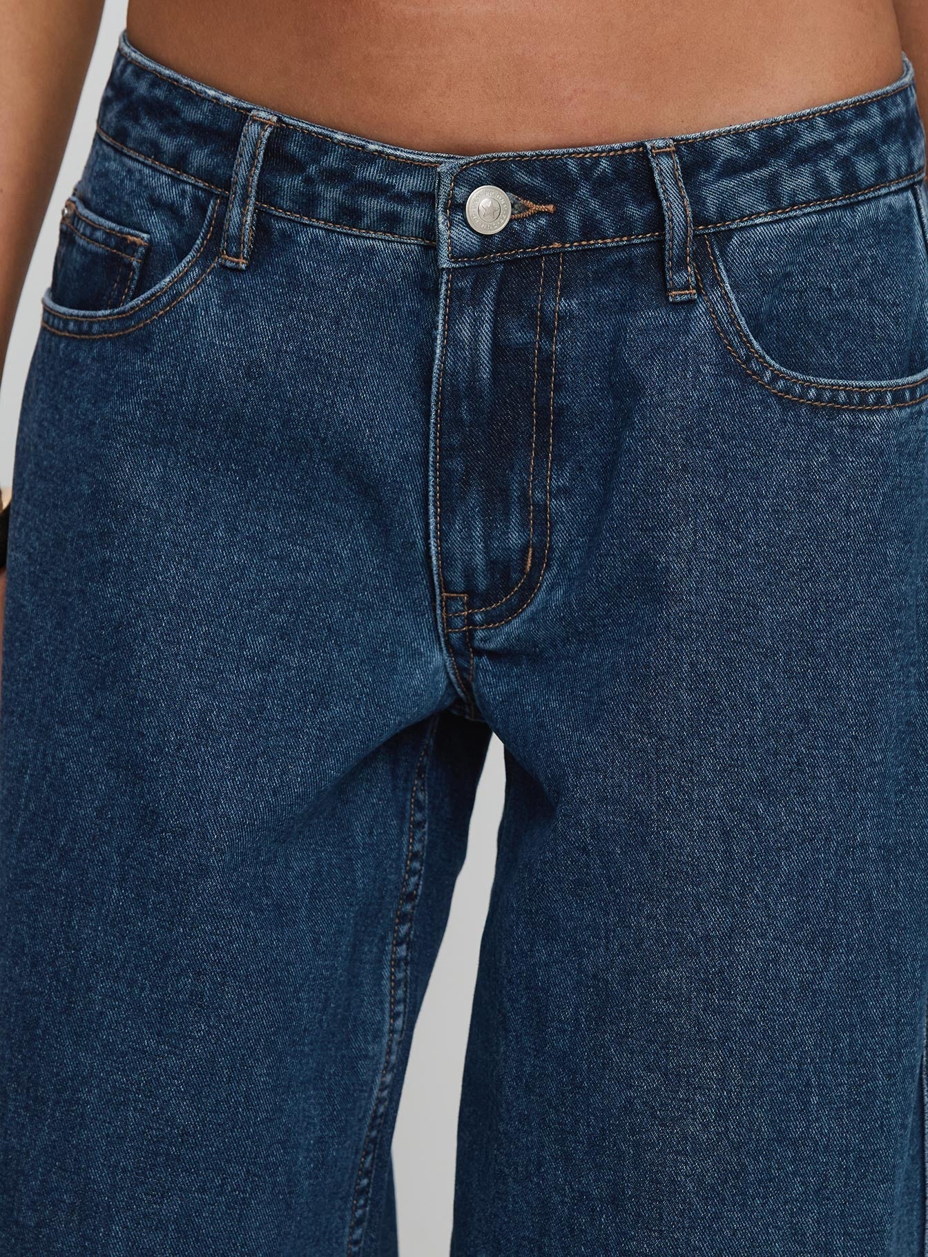 Ramos Low Rise Wide Leg Denim Jeans Dark Blue Wash women's denim jeans by Ellevoria