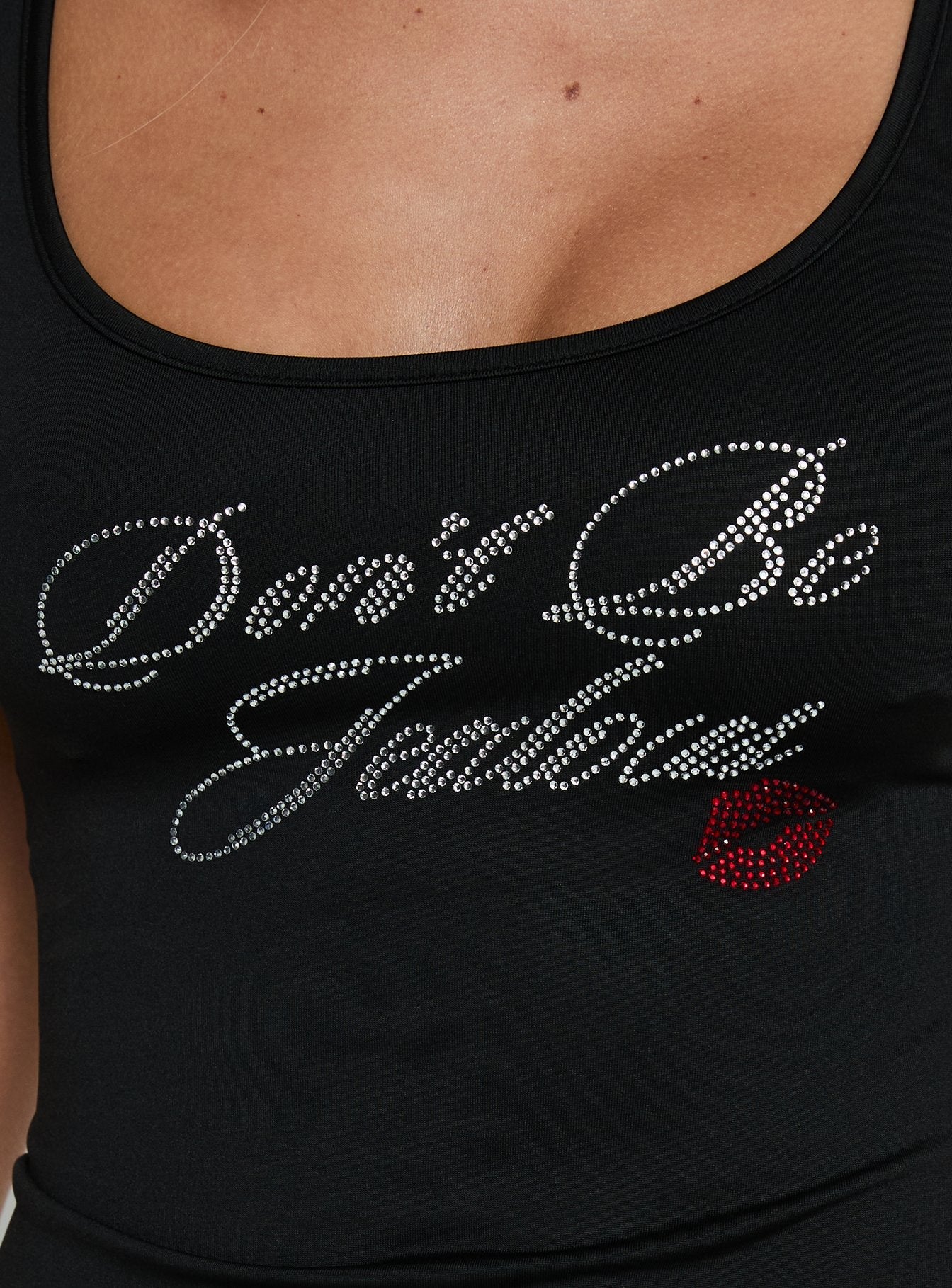 Don't Be Jealous Graphic Tank Top Black - women's top by Ellevoria - view 6