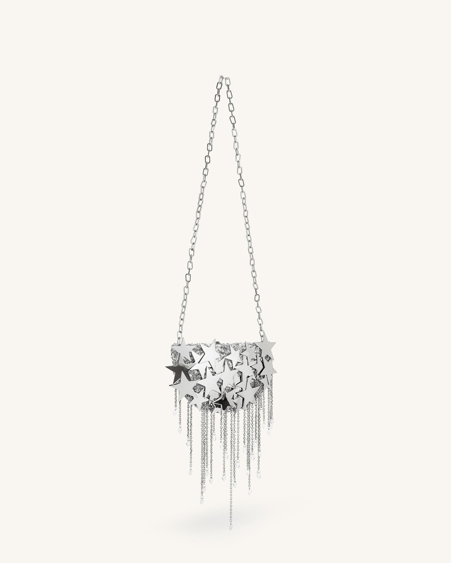 Anika Star-Embellished Chain Bag - Silver