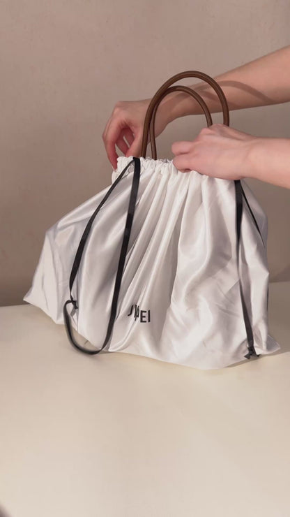 Nala Faux Suede Wide Tote Bag - Brown
