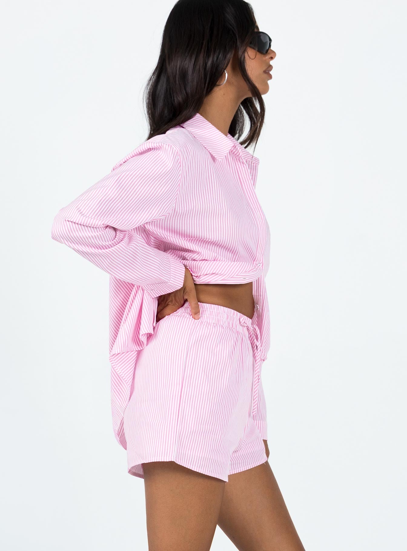 The Chloe Set Pink Stripe - women's shirt by Ellevoria - view 7