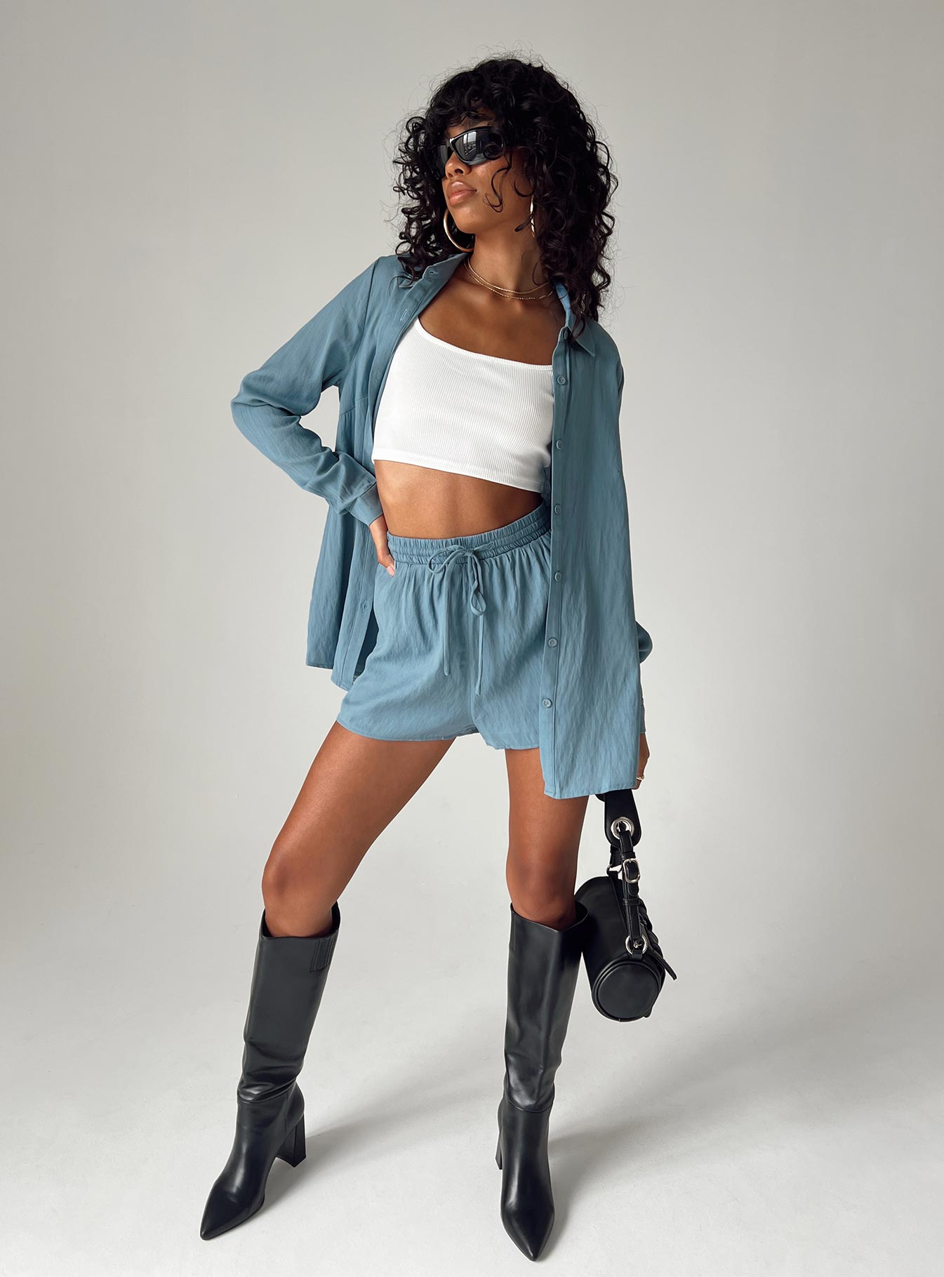The Chloe Set Slate - women's shirt by Ellevoria - view 7