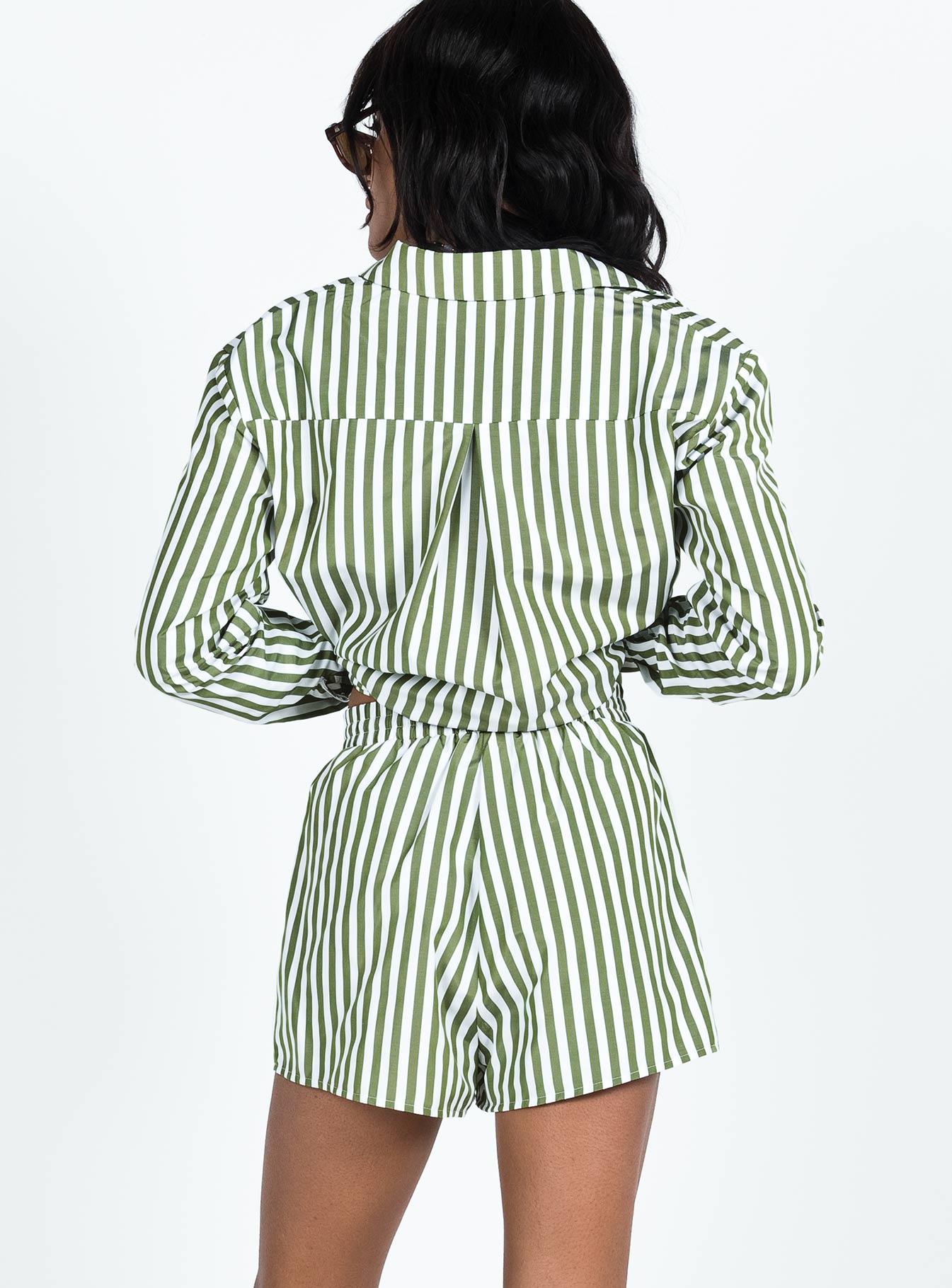 Chloe Set Dark Green - women's shirt by Ellevoria - view 7
