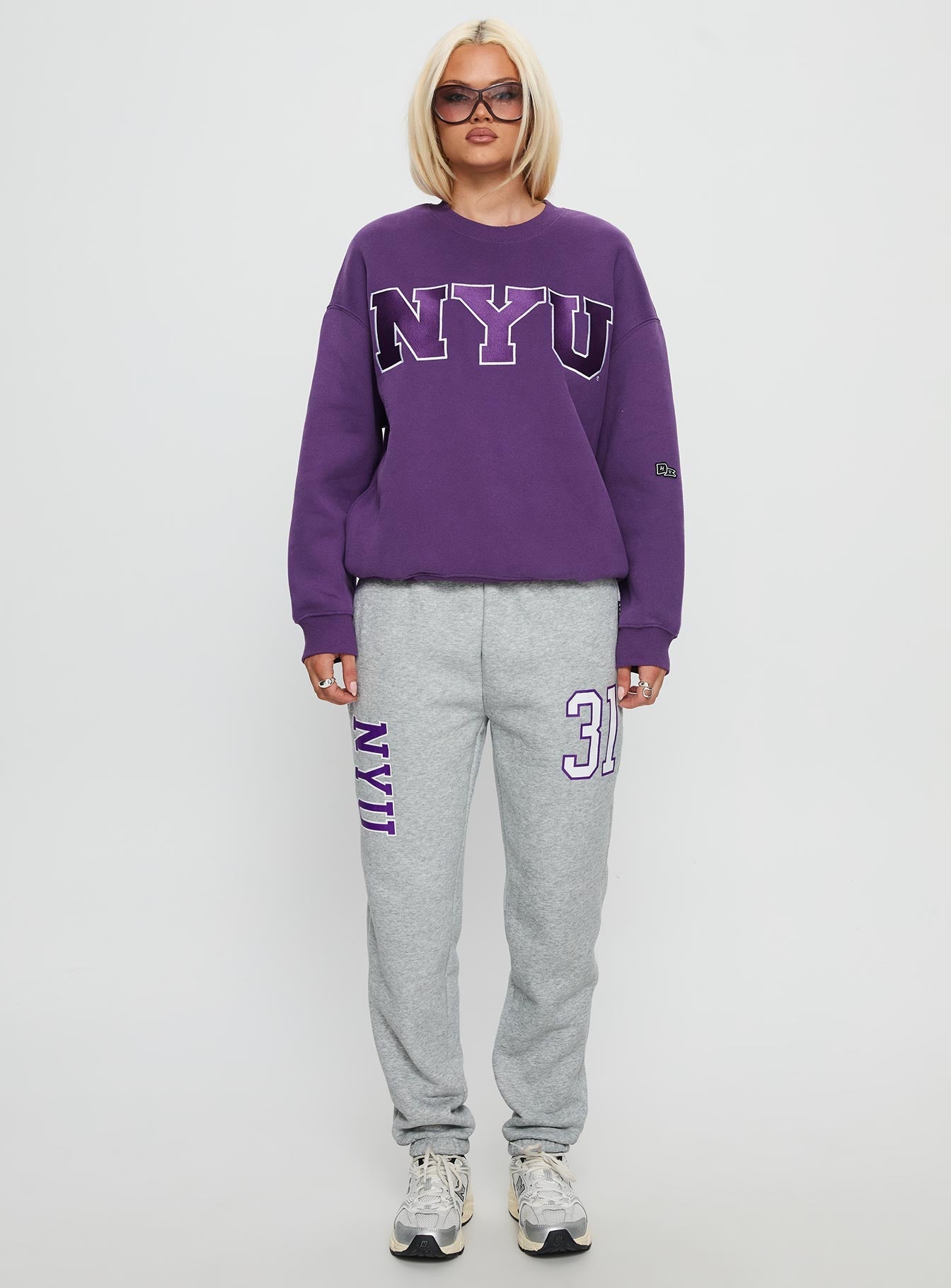 NYU Offside Crewneck Sweatshirt Purple women's sweater by Ellevoria