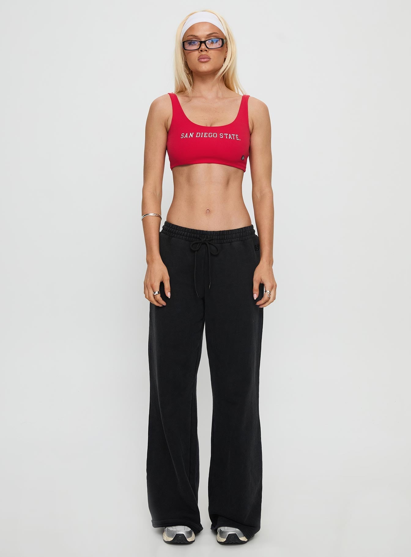 SDSU Scoop Neck Crop Top Red - women's top by Ellevoria - view 6