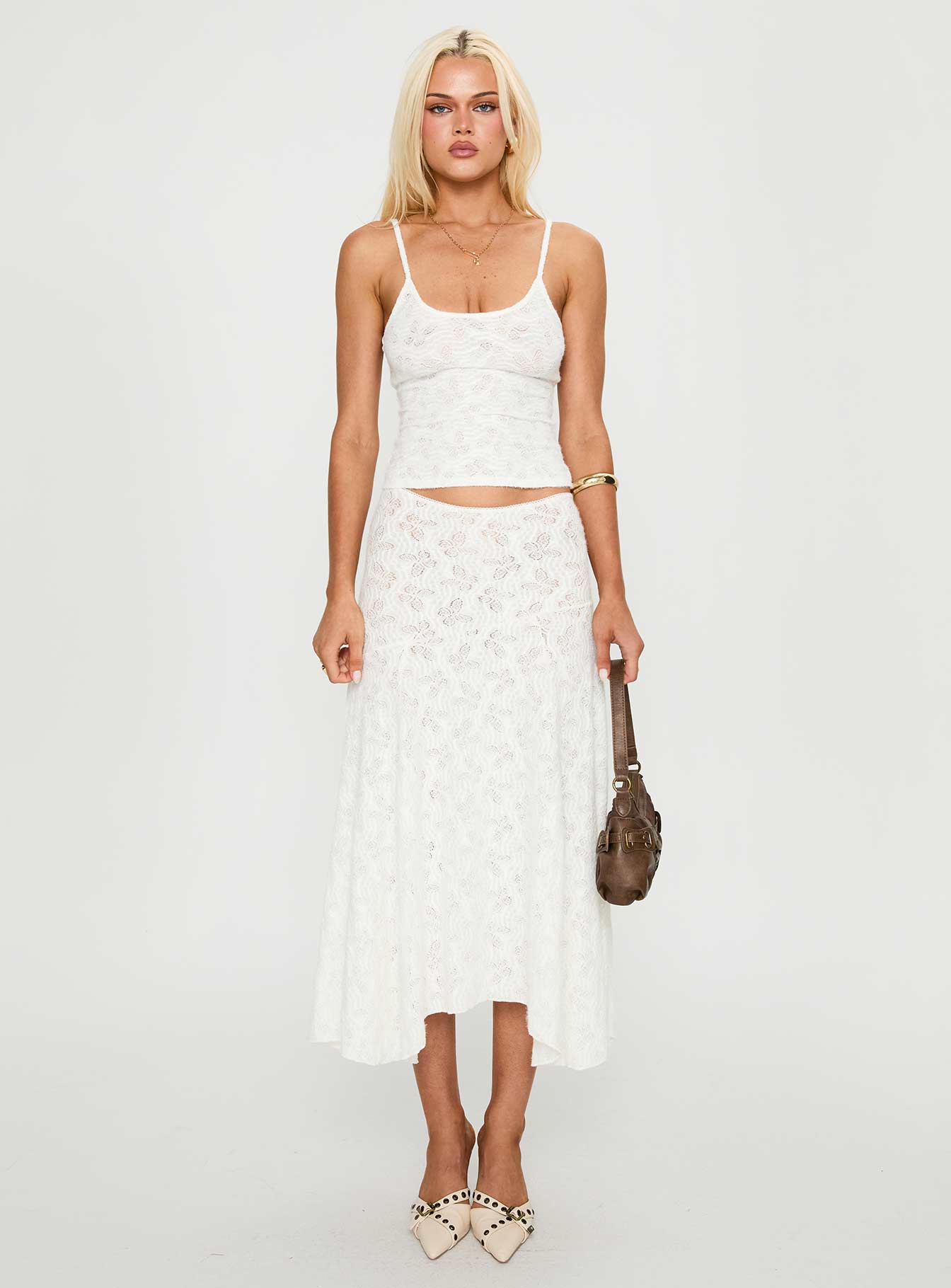 Tidal Midi Skirt Foam women's two piece set by Ellevoria