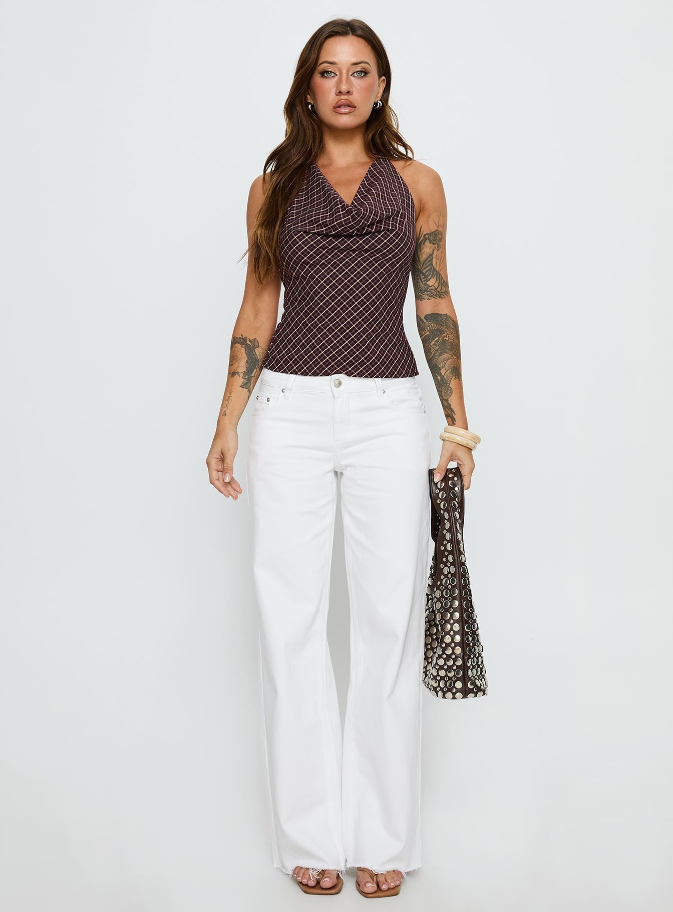 Sabryna Low Rise Straight Leg Jeans White women's denim jeans by Ellevoria