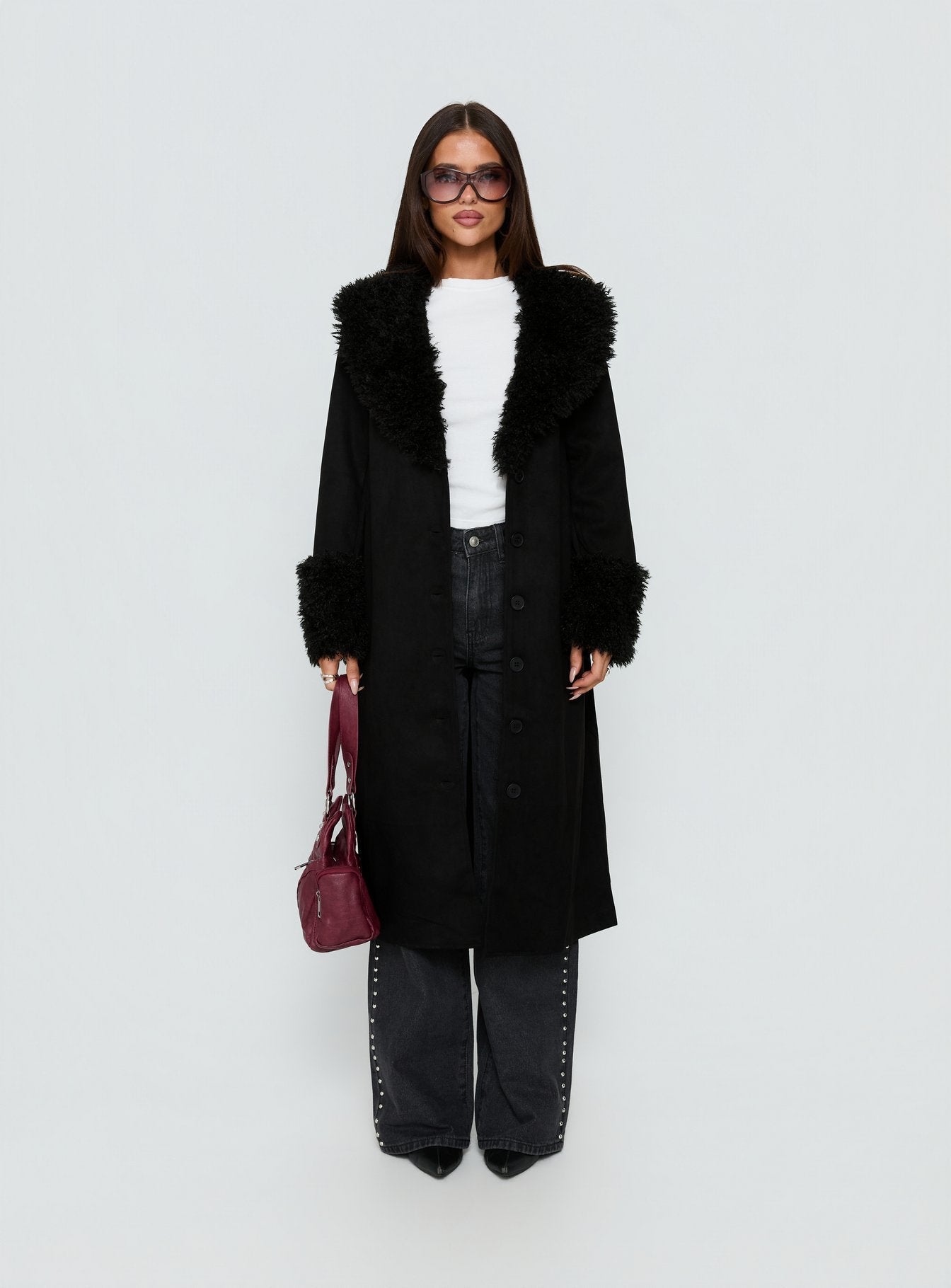 After Party Shearling Jacket Black women's jacket by Ellevoria