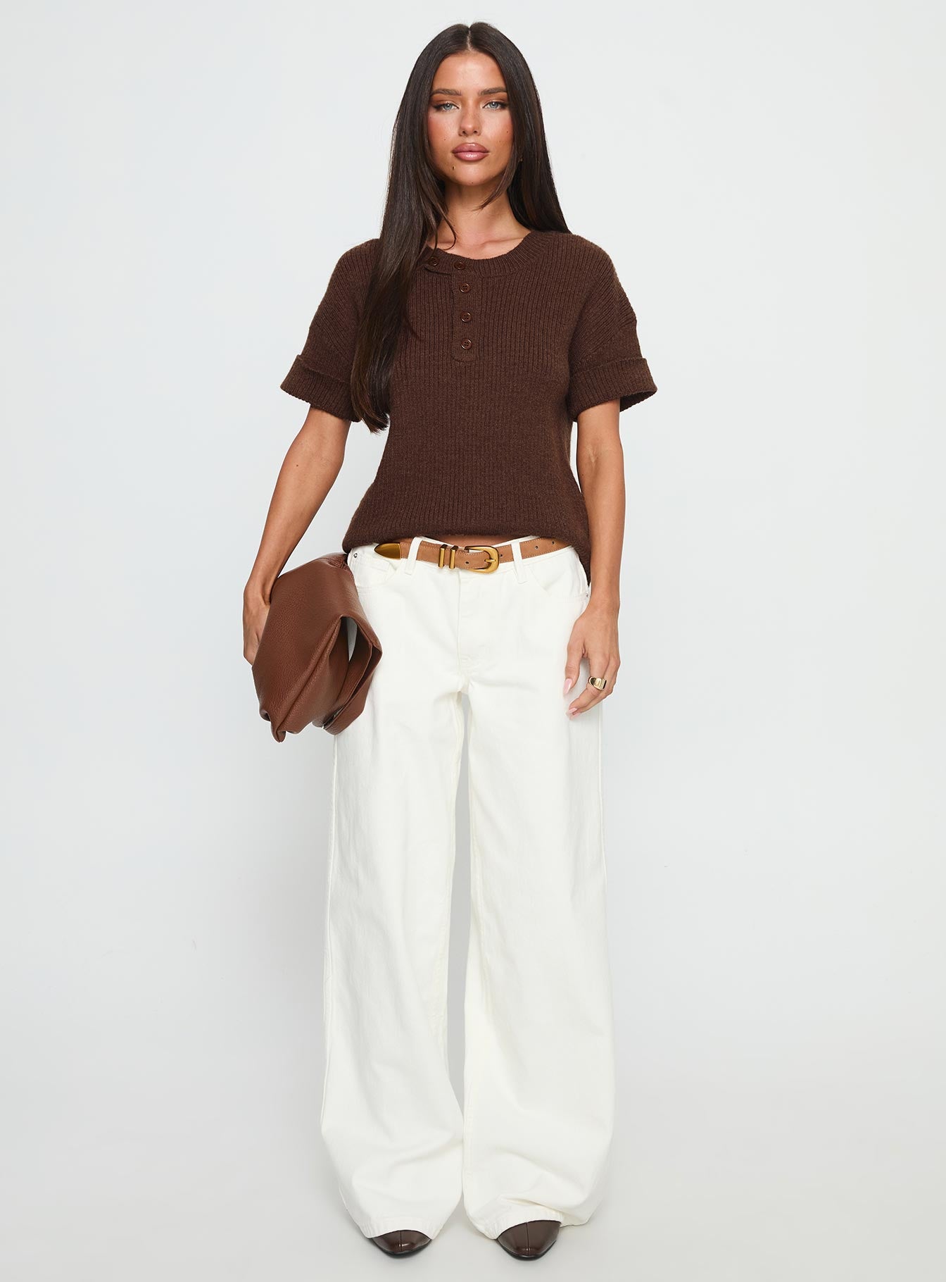 Ramos Low Rise Wide Leg Jeans White women's denim jeans by Ellevoria