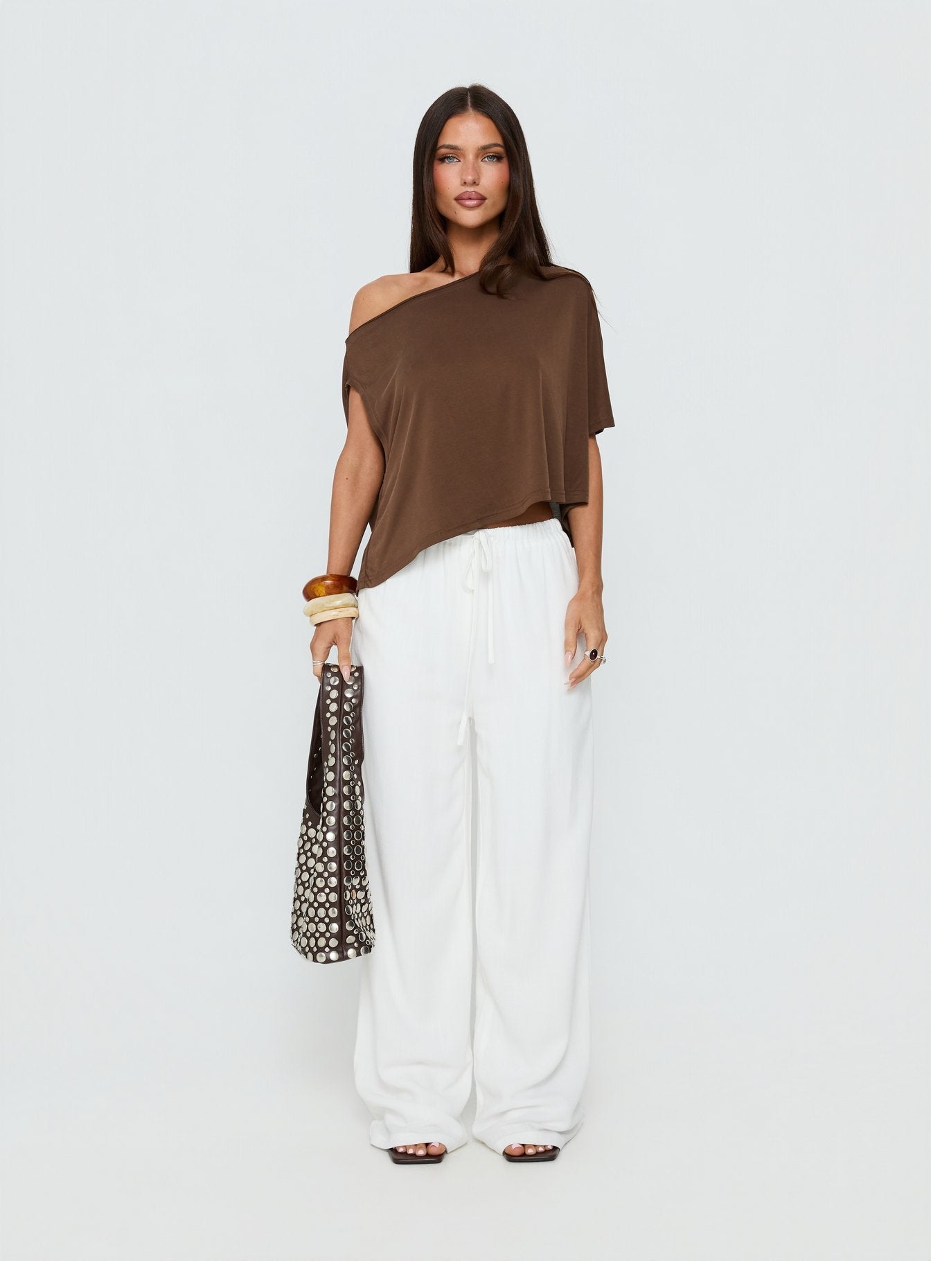 Parklea Linen Blend Pants White - loose fit women's bottoms by Ellevoria