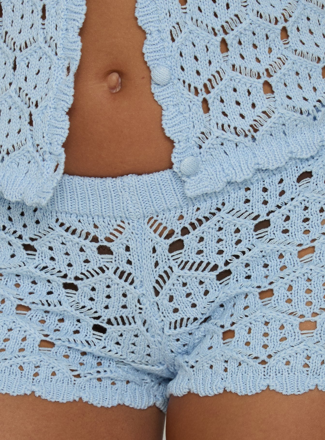 Sun Still Shines Crochet Set Blue women's two piece set by Ellevoria