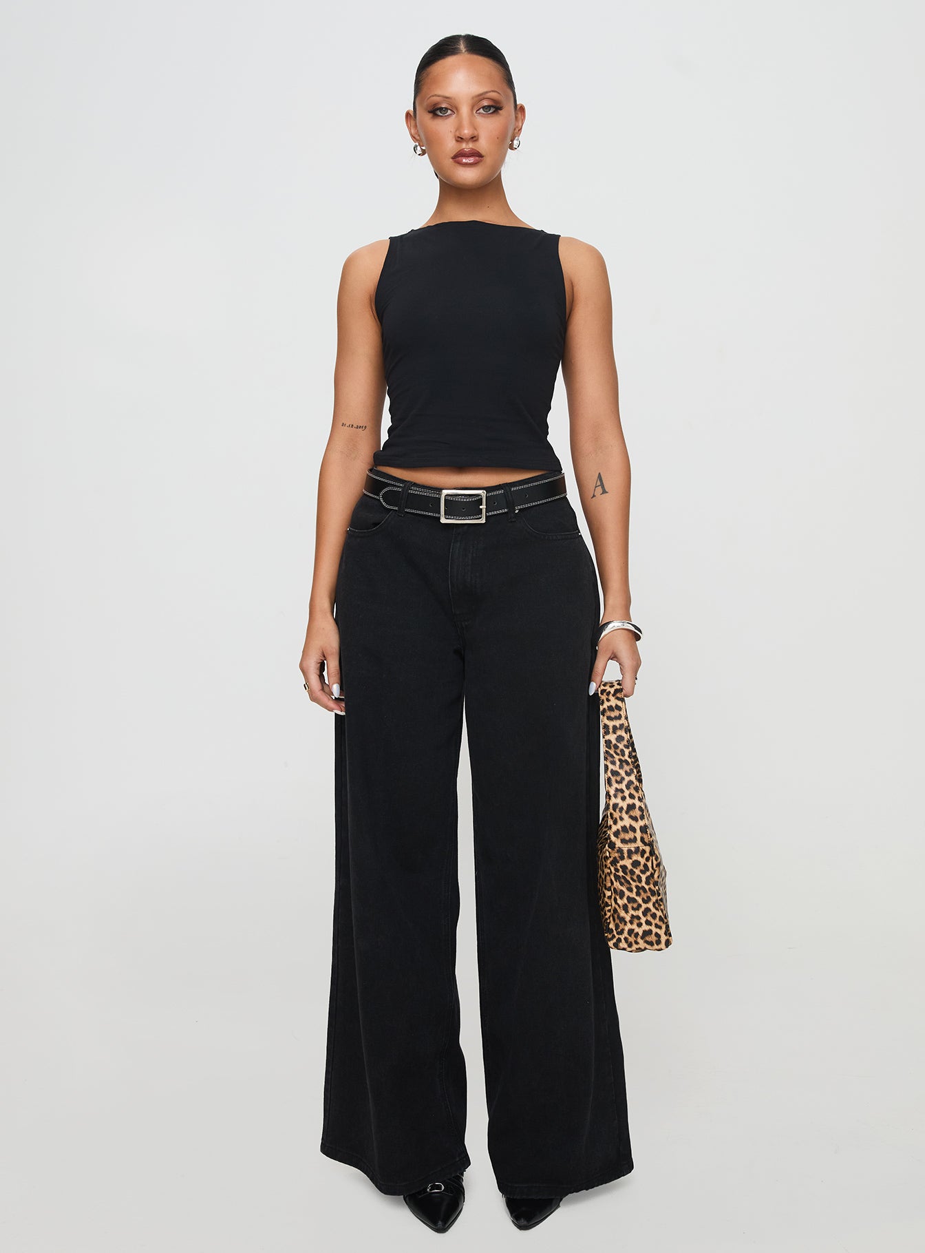 Bleeker High Neck Top Black - women's top by Ellevoria - view 7