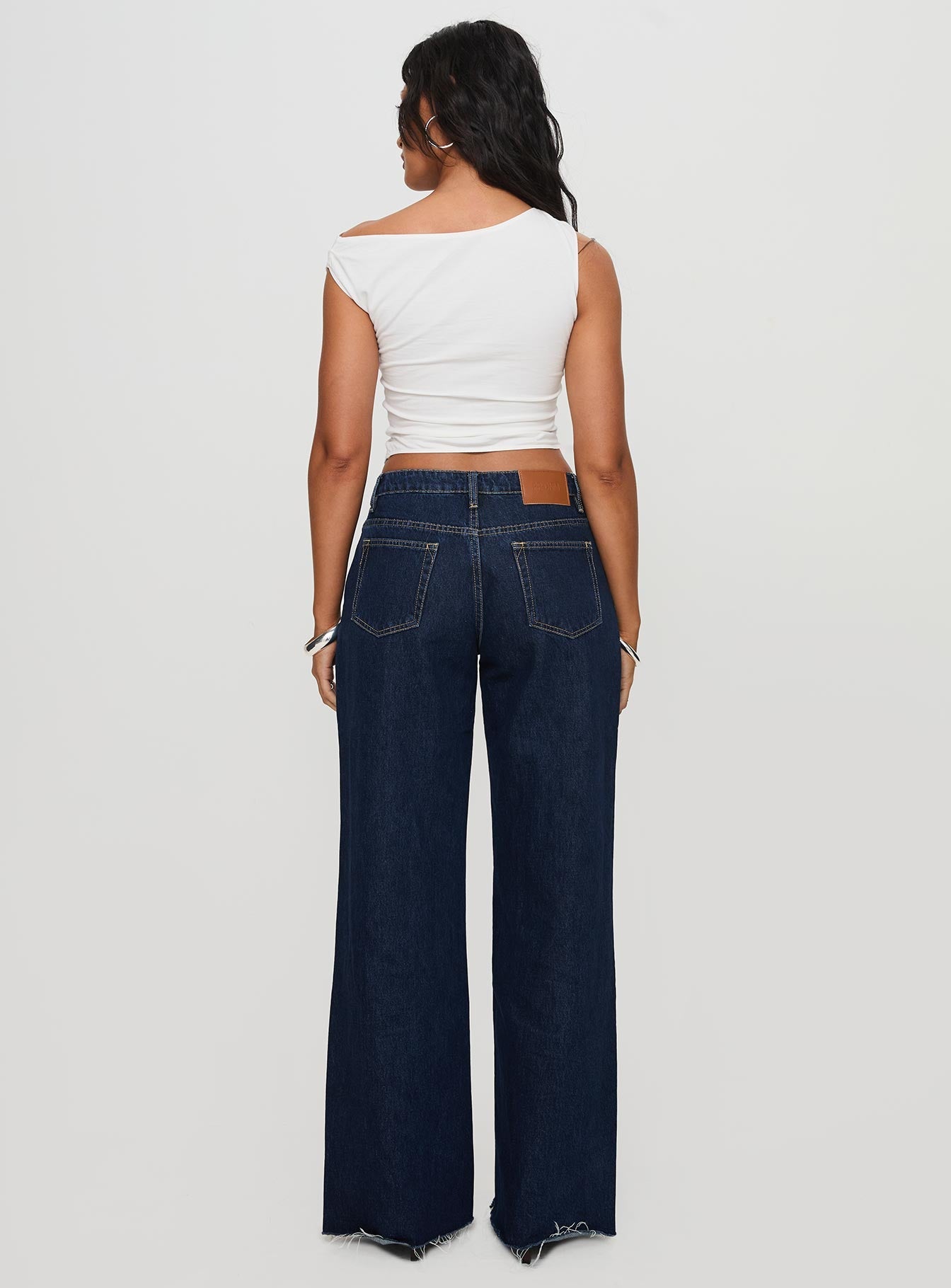 Darla Low Rise Straight Leg Jean Dark Blue Wash women's denim jeans by Ellevoria