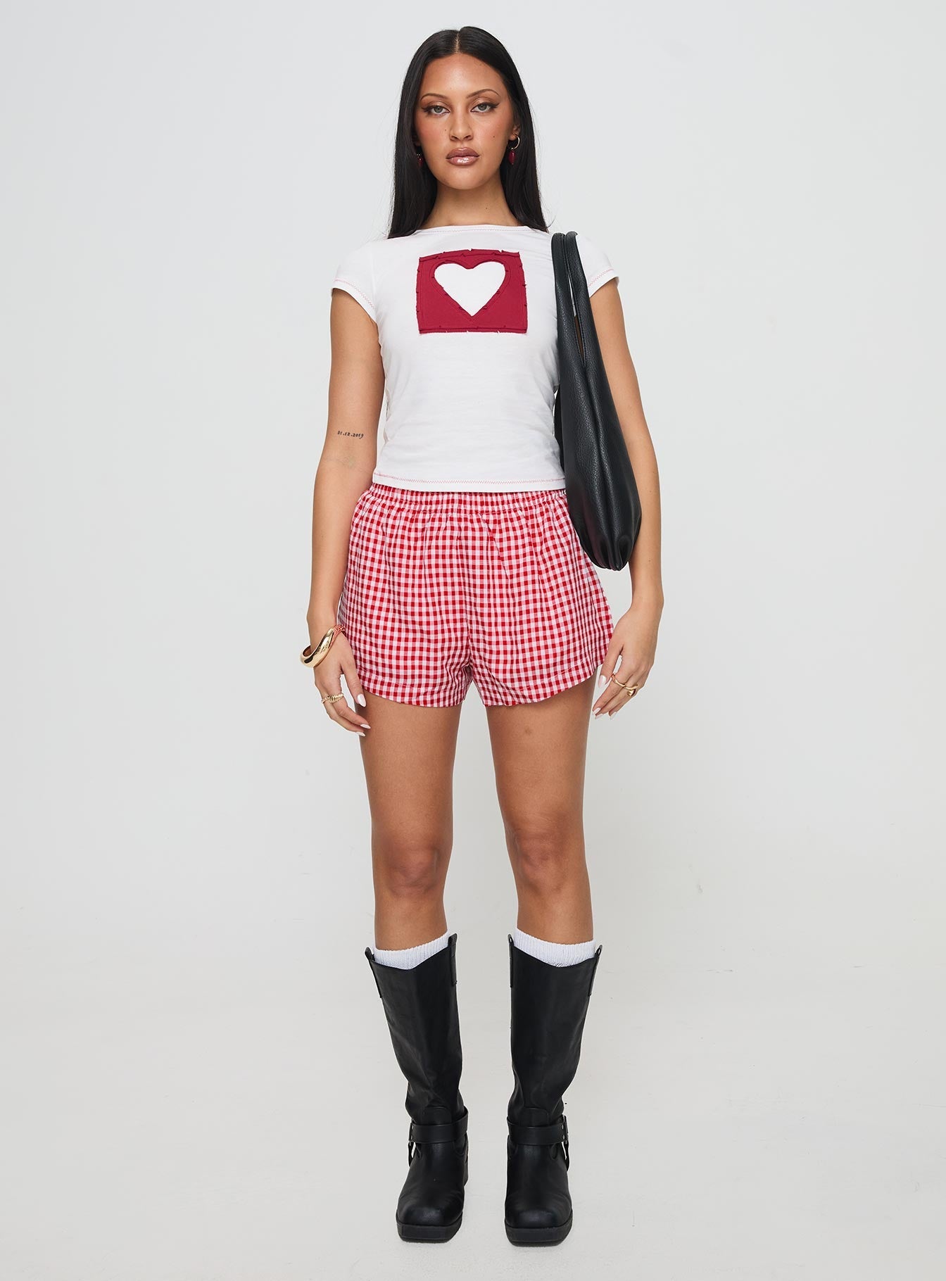 Were Lovers Baby Tee White - women's top by Ellevoria - view 7