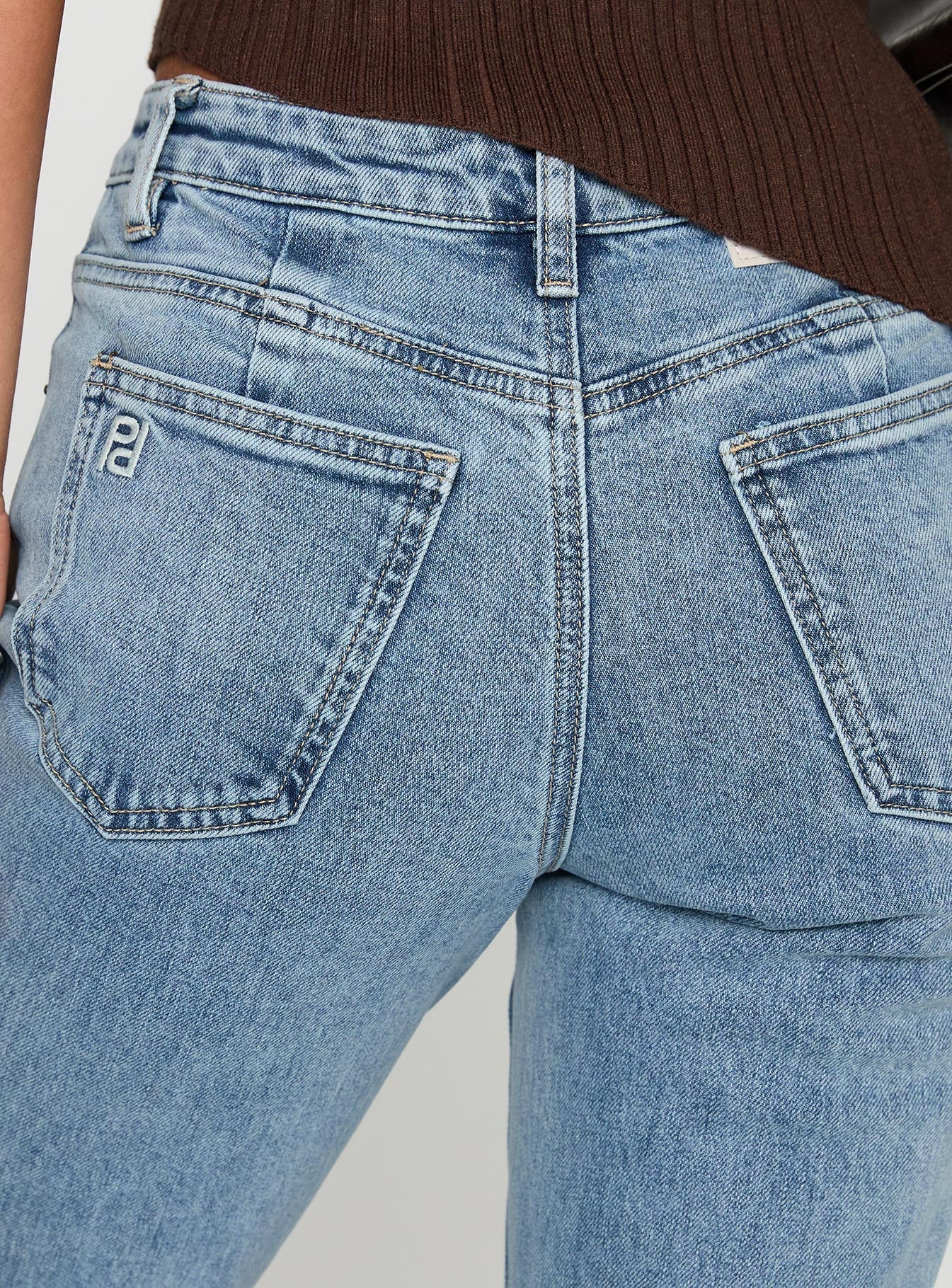 Magic Mirror Mid Rise Bootleg Jeans Ice Wash Tall women's denim jeans by Ellevoria