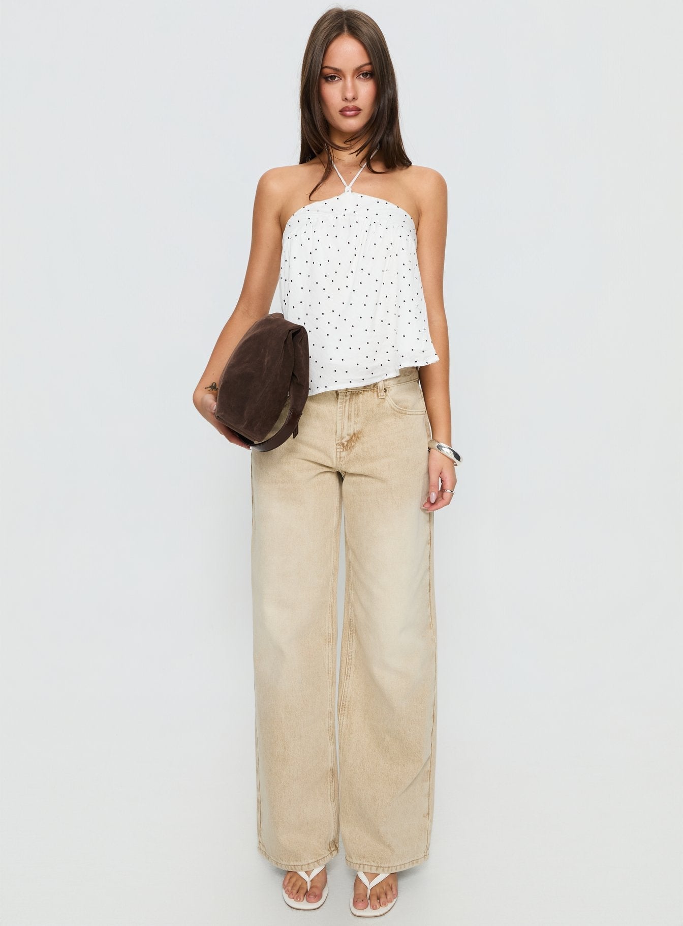 Serenitia Mid Rise Relaxed Jeans Sandy Brown Wash women's denim jeans by Ellevoria