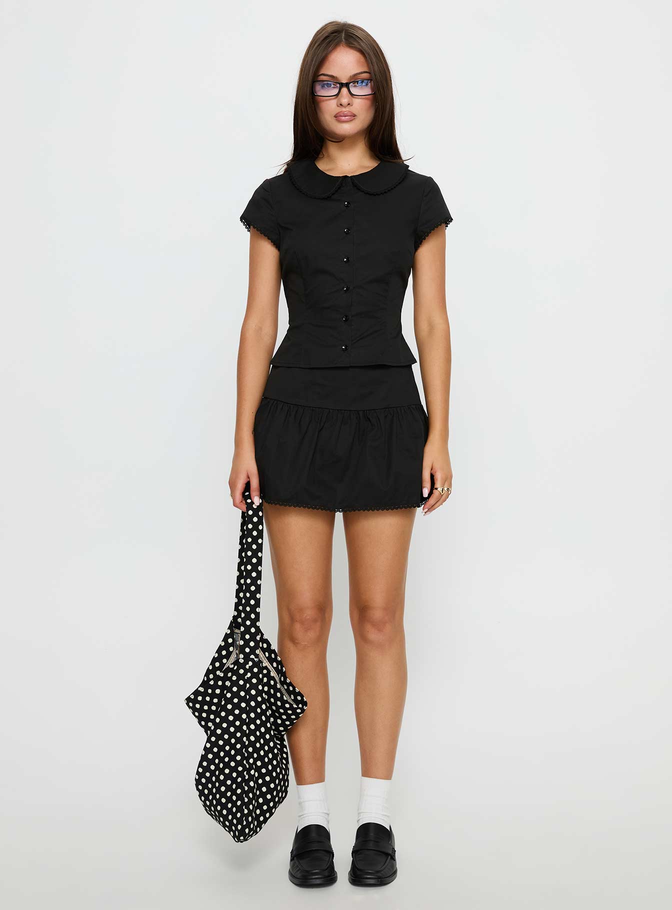 Sweet Treat Button Up Set Black women's two piece set by Ellevoria
