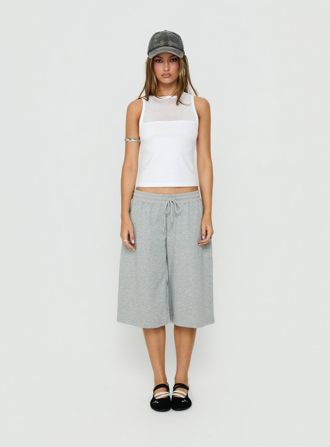 Sondra Boatneck Sheer Panel Tank Top White - women's top by Ellevoria - view 7